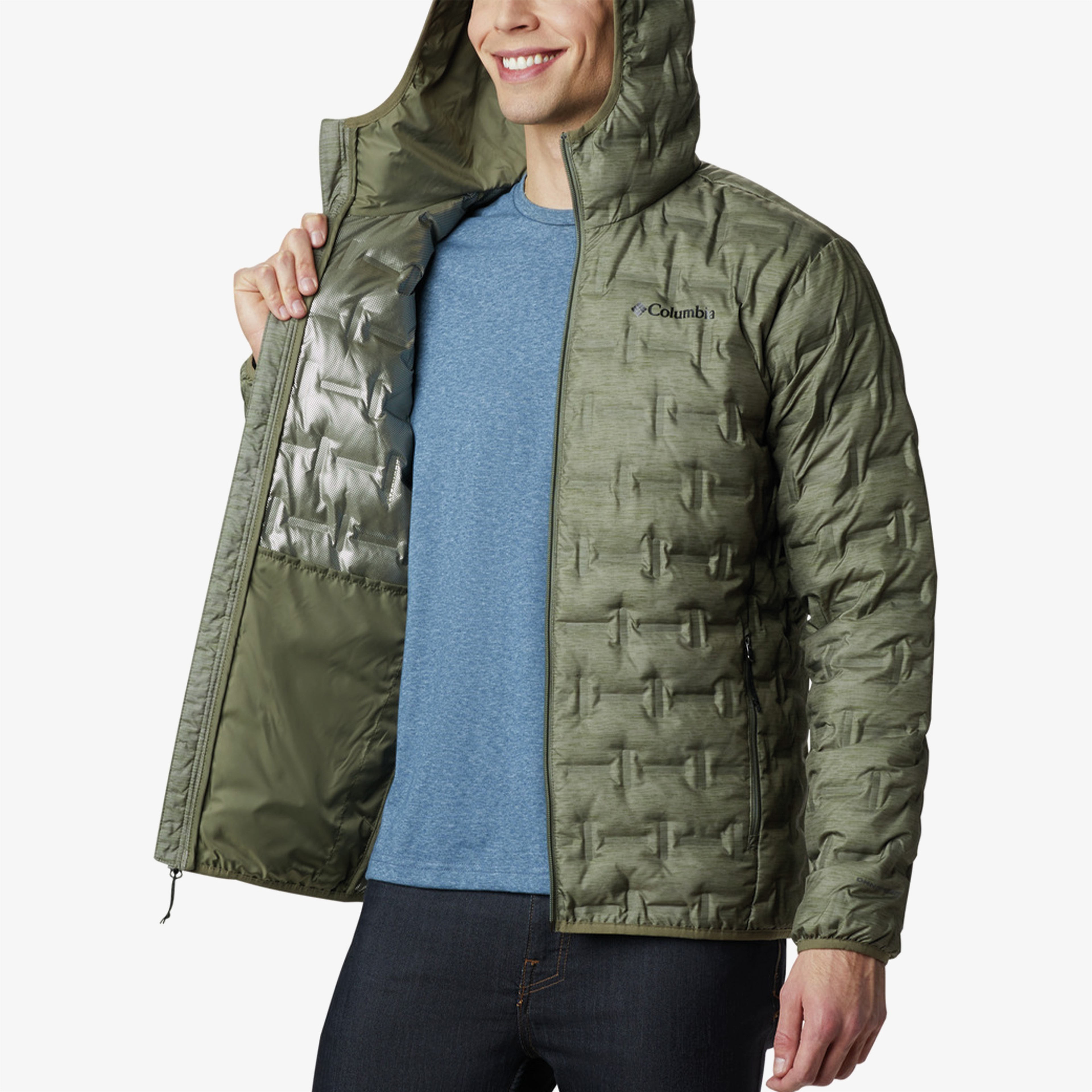 Columbia Delta Ridge Down Hooded Erkek Yeşil Mont