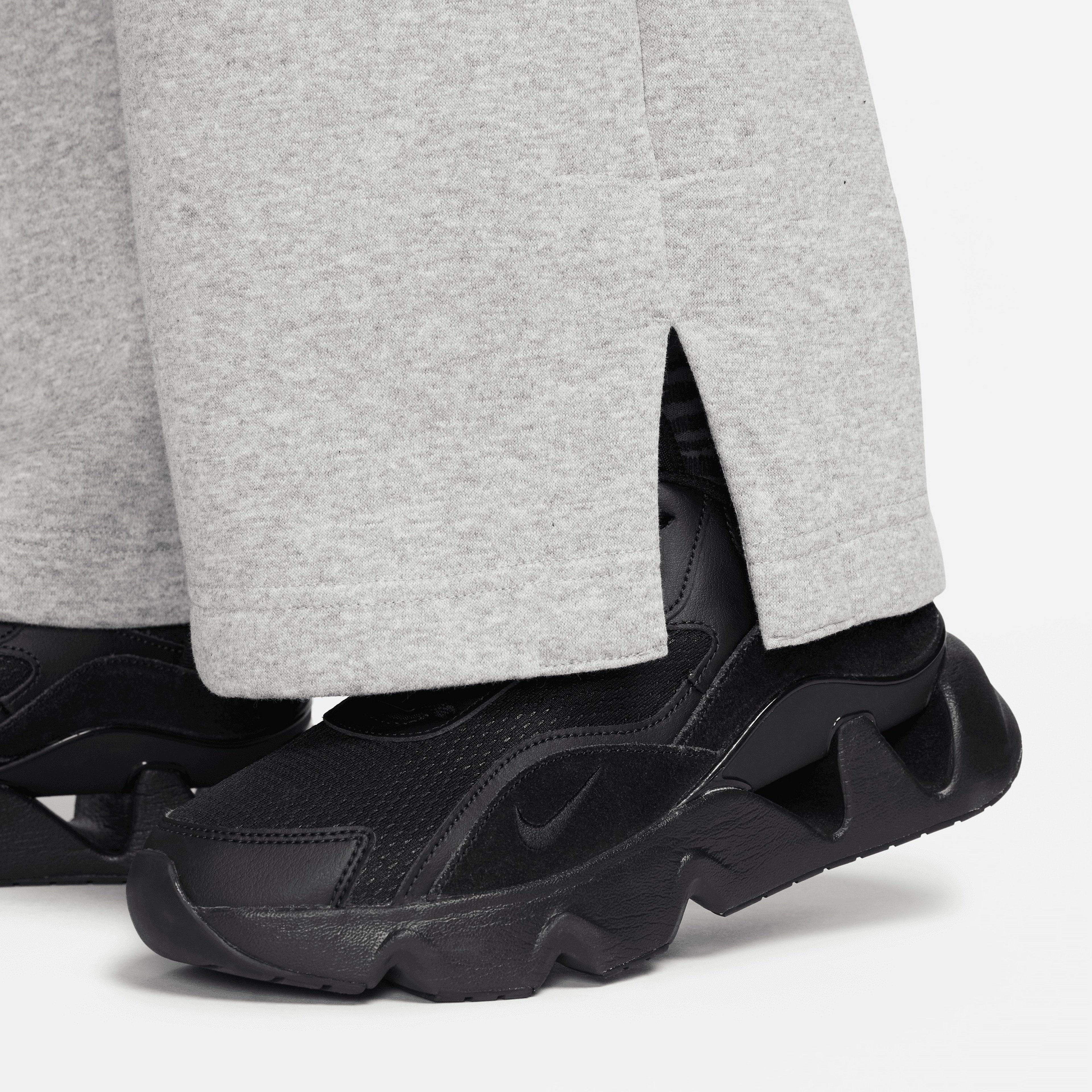 Nike Sportswear Phoenix Fleece Yüksek Belli Geniş Paçalı Kadın Gri Eşofman Altı