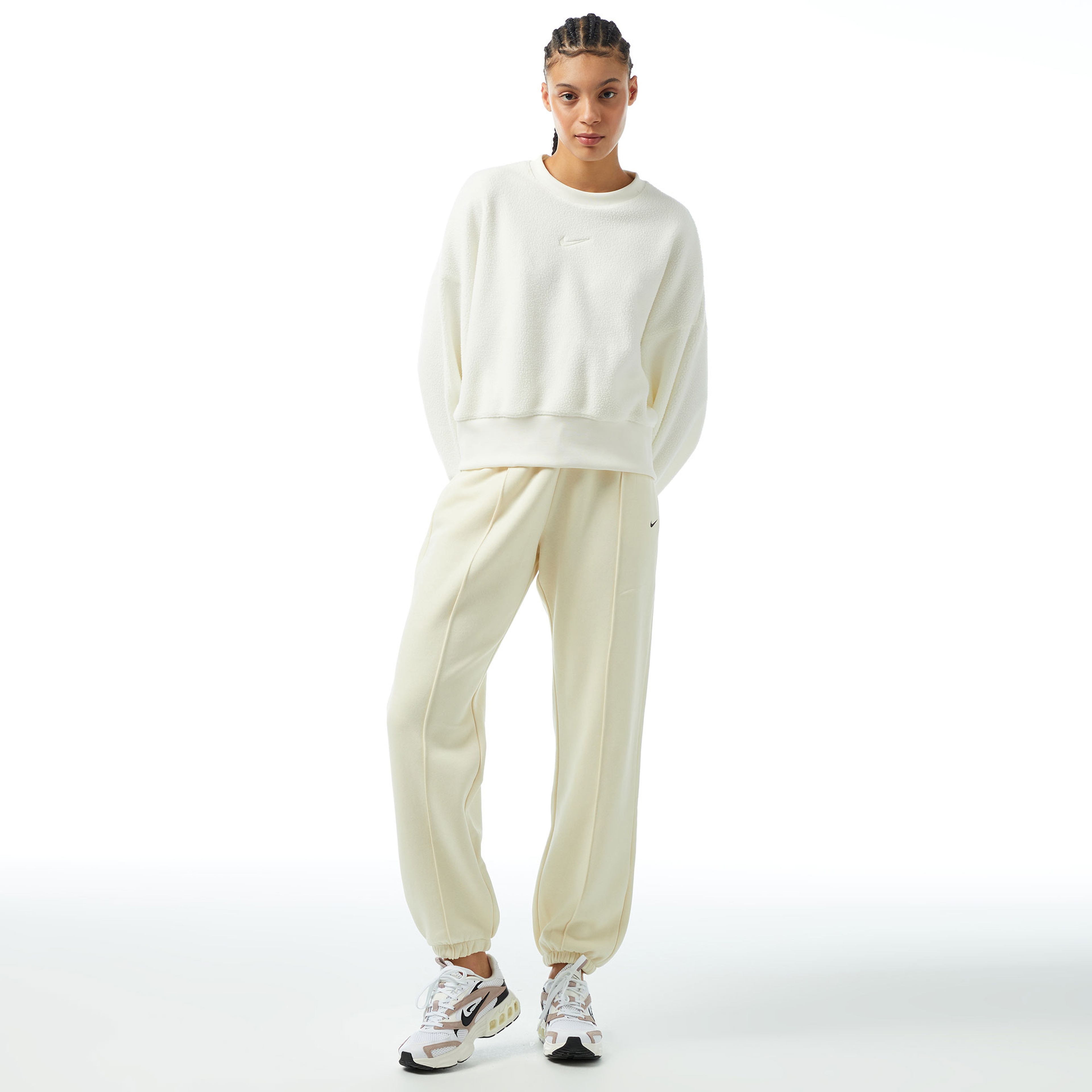 Nike Sportswear Loose Fleece Kadın Beyaz Eşofman Altı