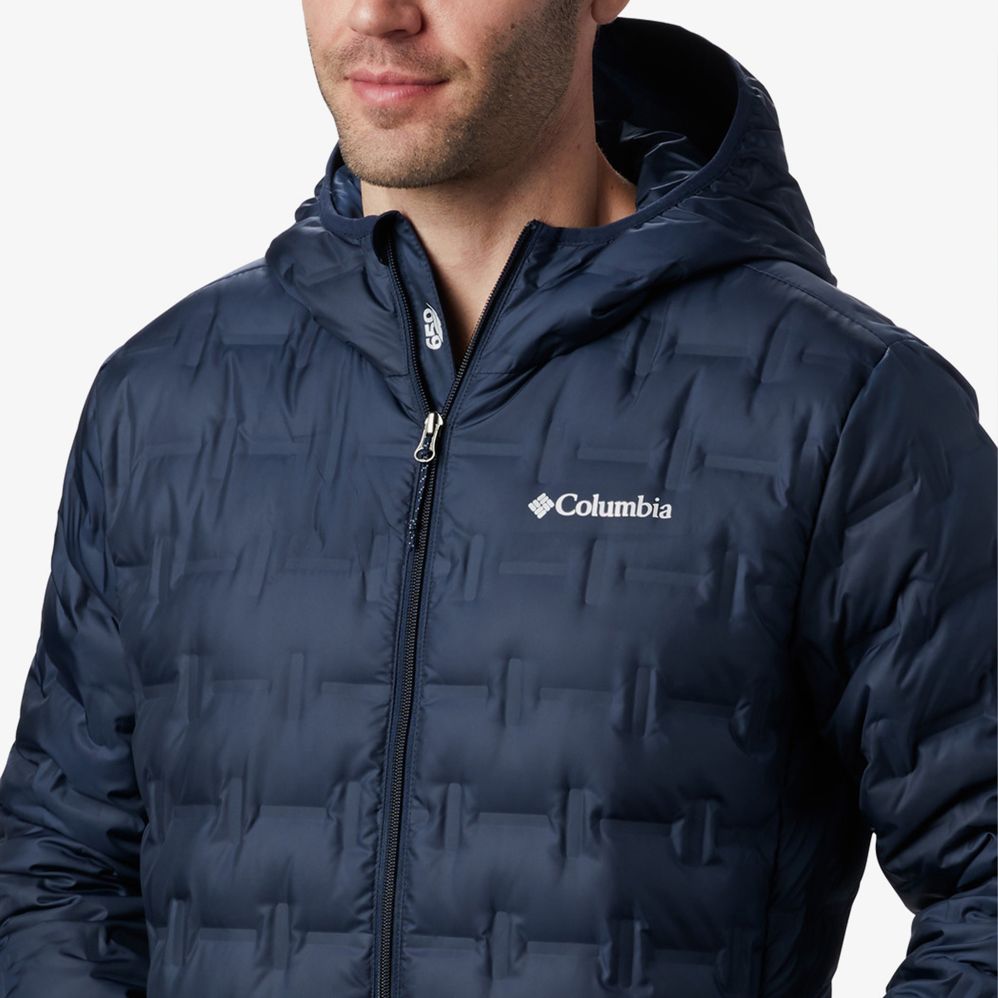 Columbia Delta Ridge Down Hooded Erkek Lacivert Kaz Tüyü Mont