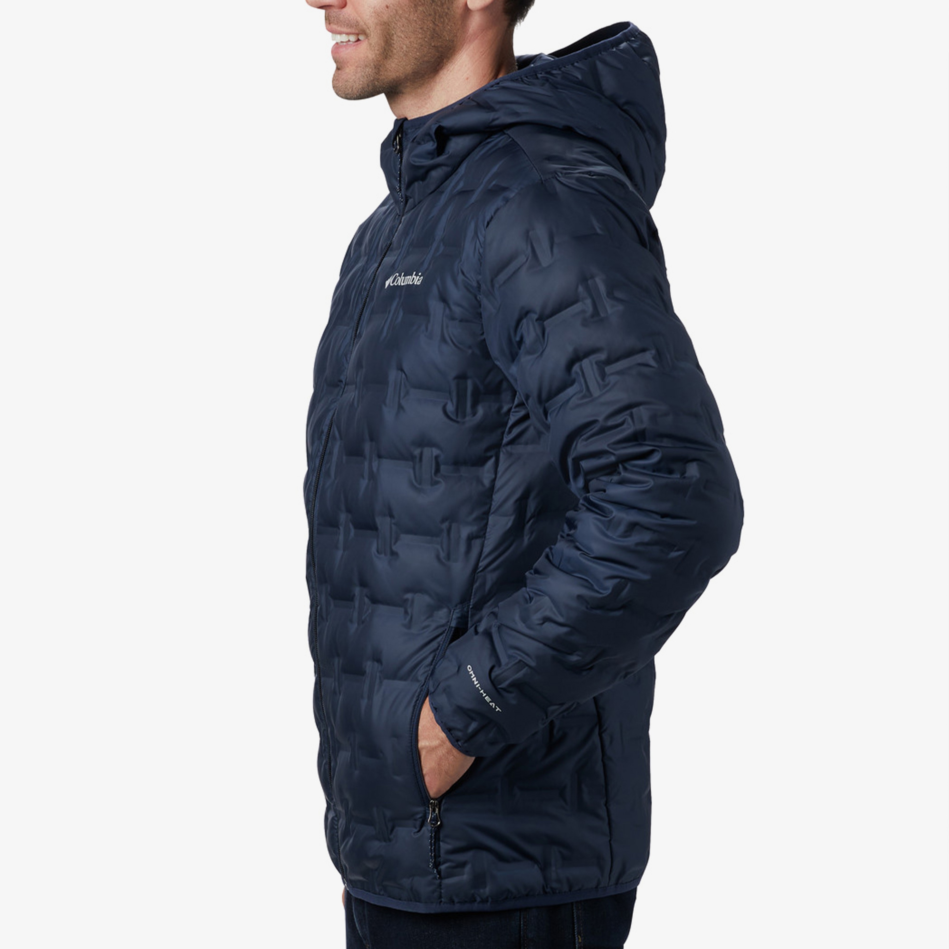 Columbia Delta Ridge Down Hooded Erkek Lacivert Kaz Tüyü Mont