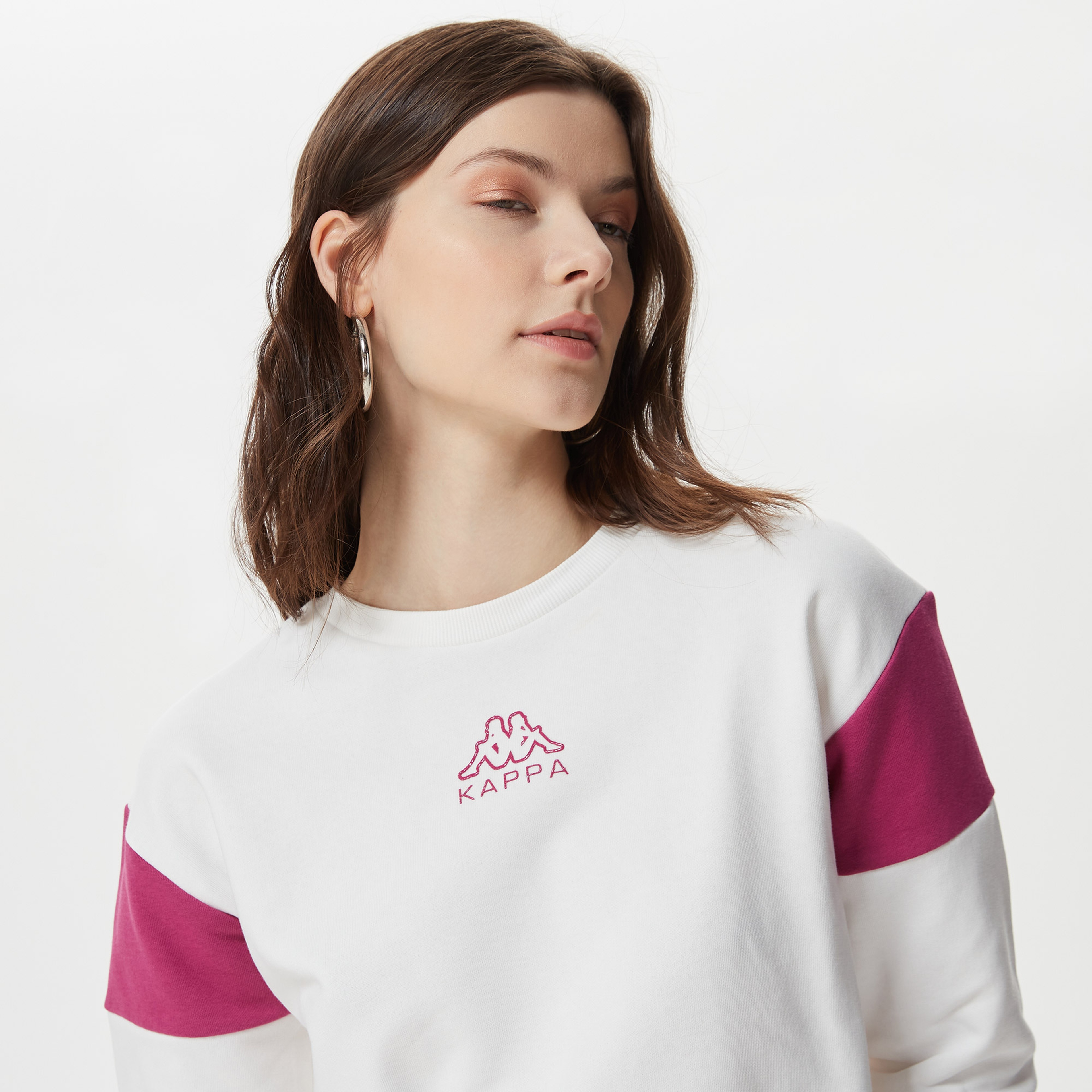 Kappa Kadın Beyaz Sweatshirt