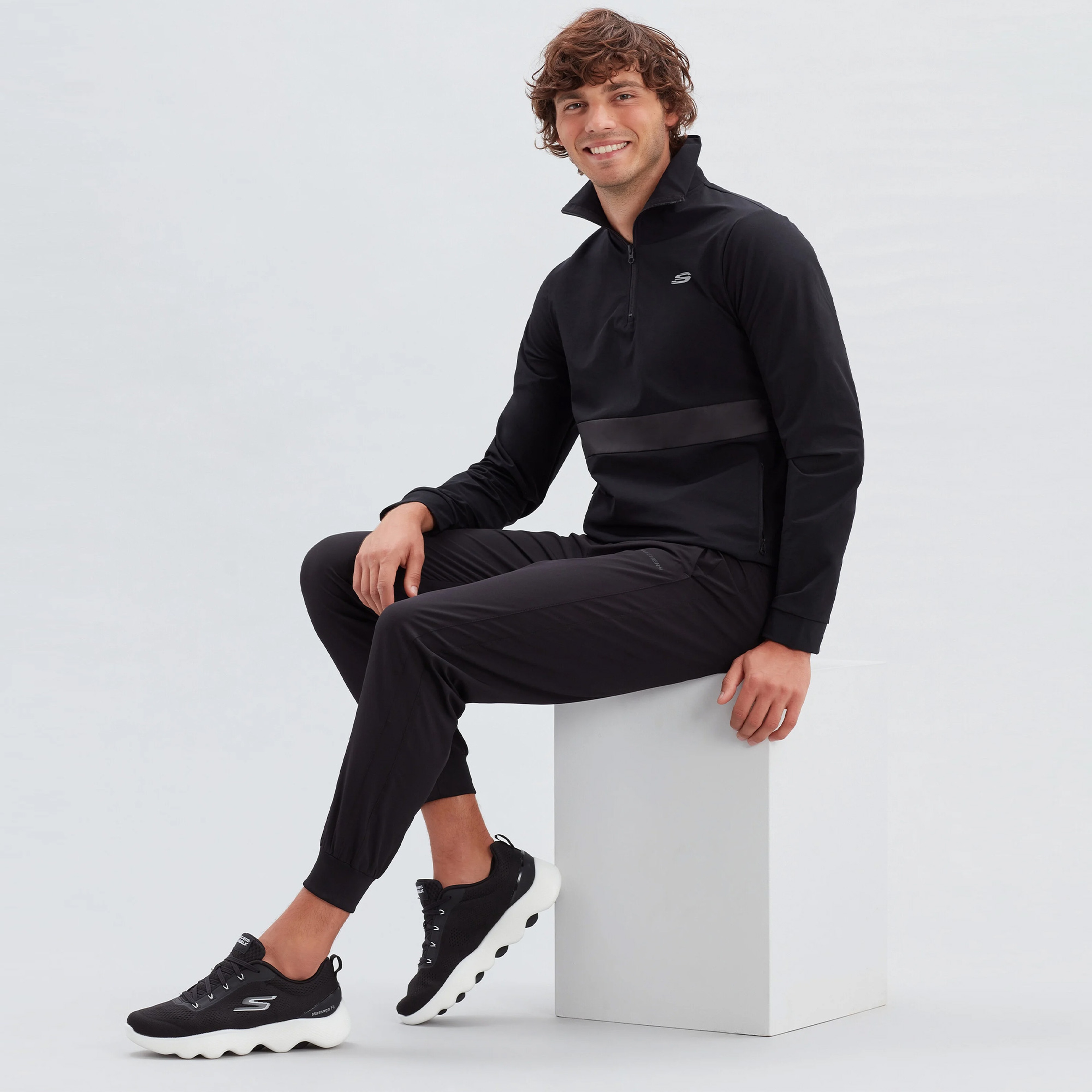 Skechers Go Walk Massage Fit Erkek Siyah Spor Ayakkabı