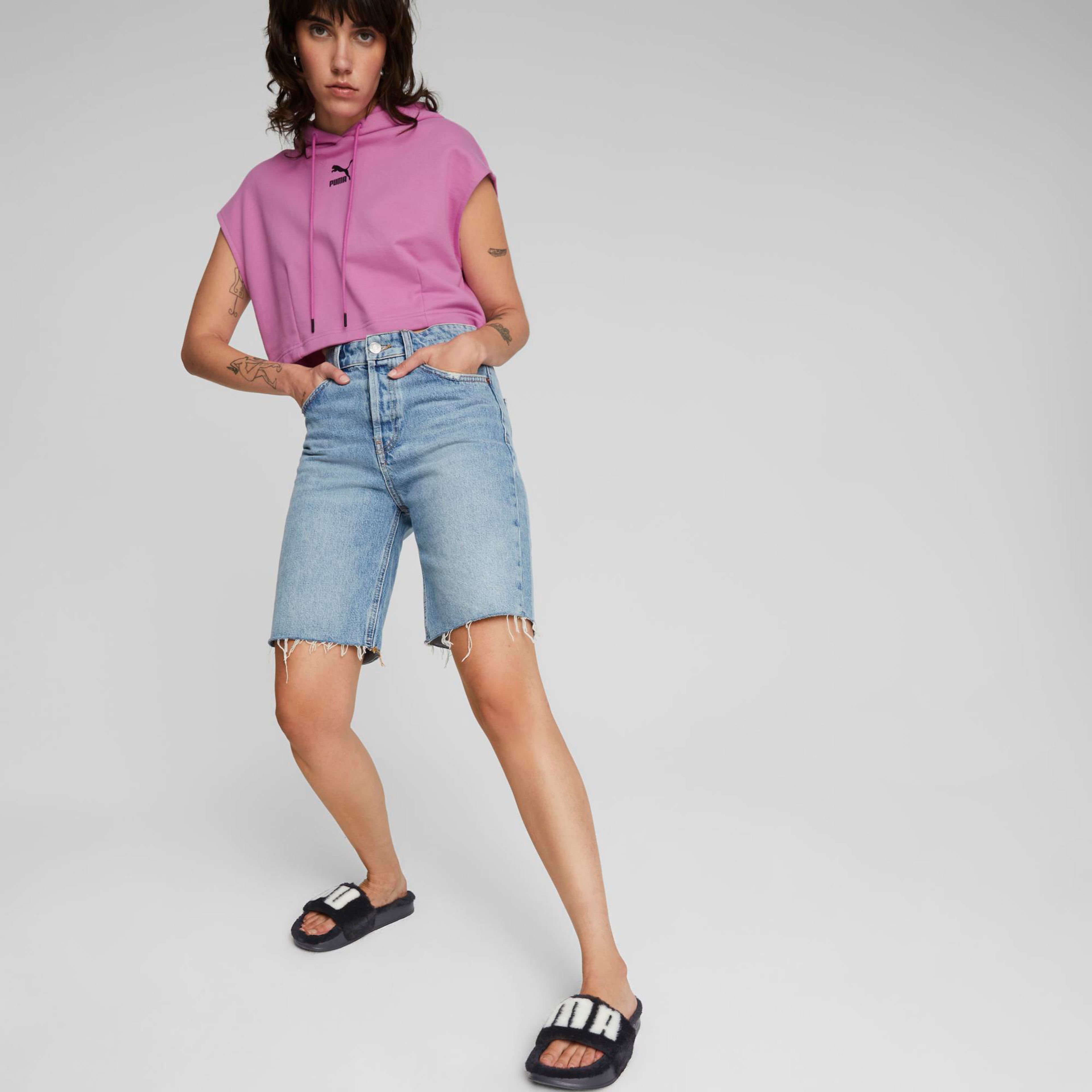 Puma Leadcat 2.0 Fuzz Kadın Siyah Terlik