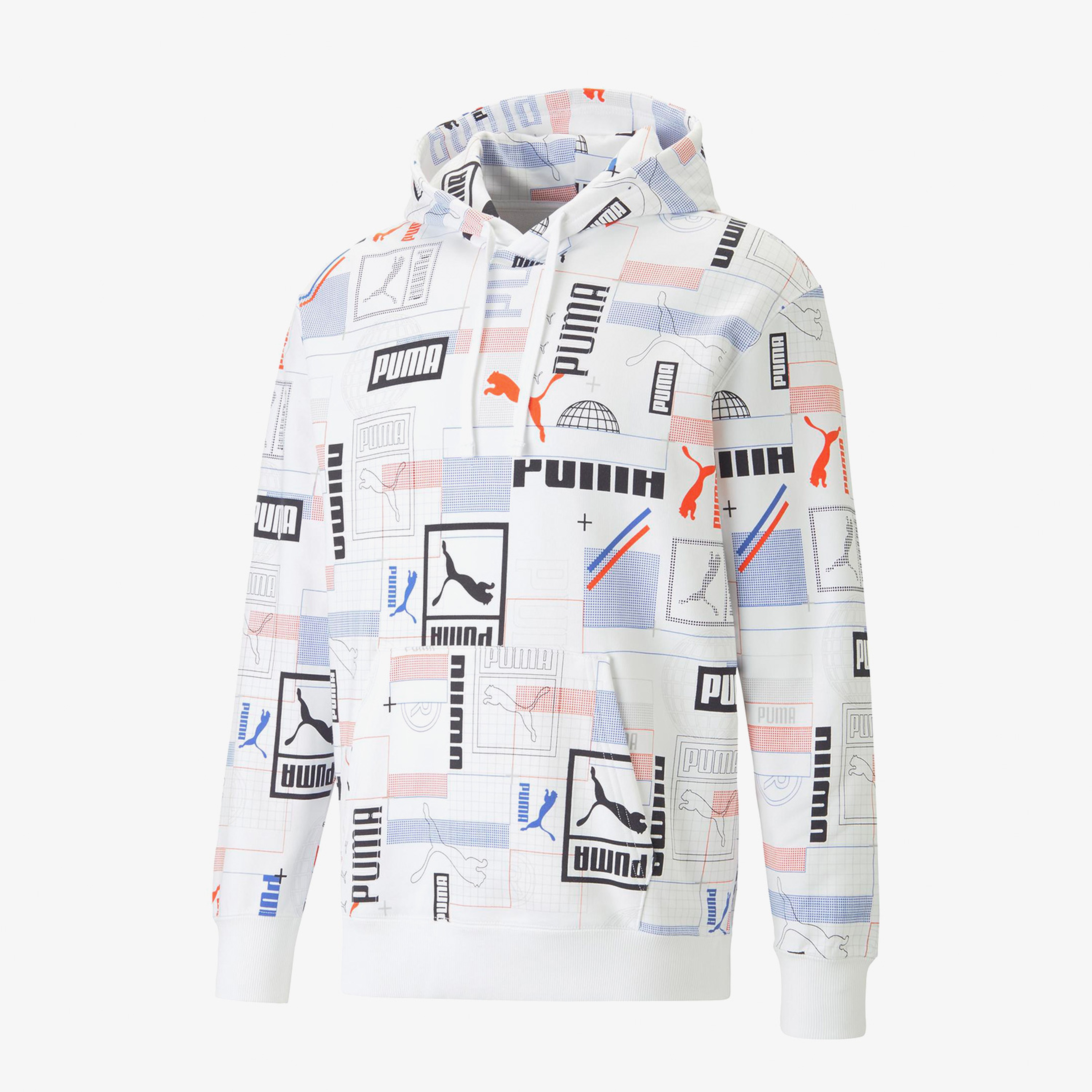 Puma Classics GEN. AOP Erkek Beyaz Hoodie