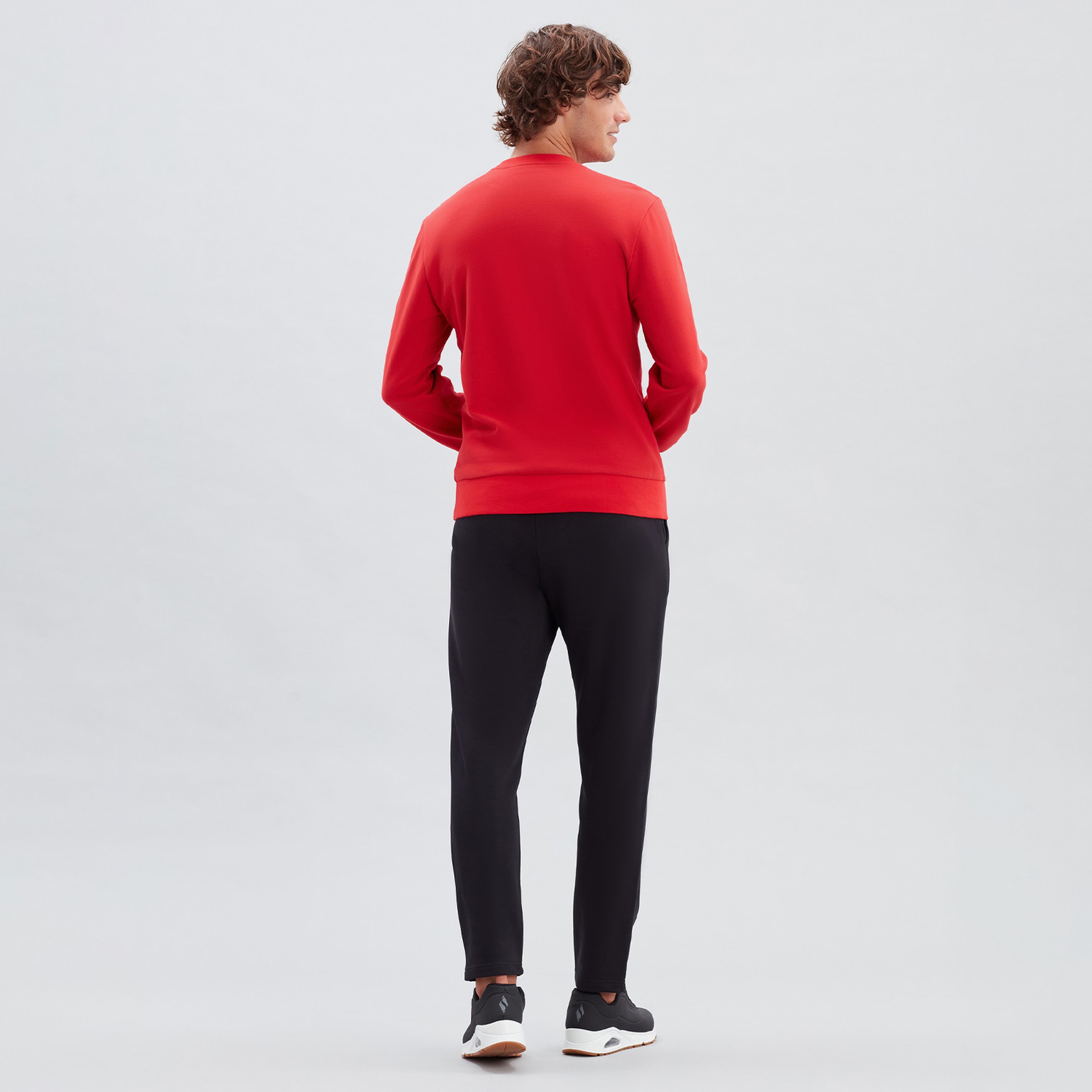 Skechers New Basics Crew Neck Erkek Kırmızı Sweatshirt