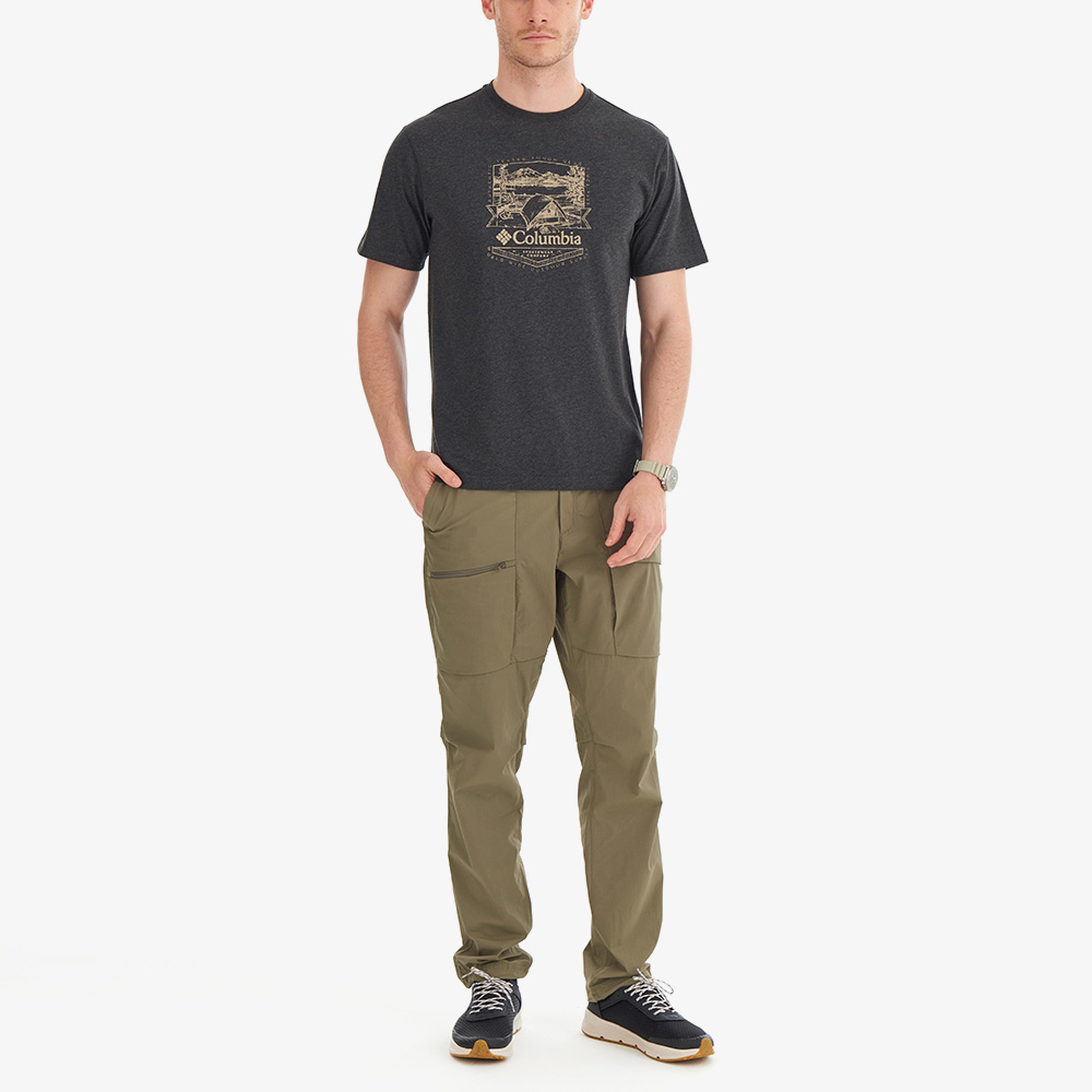 Columbia Erkek Gri Günlük T-Shirt