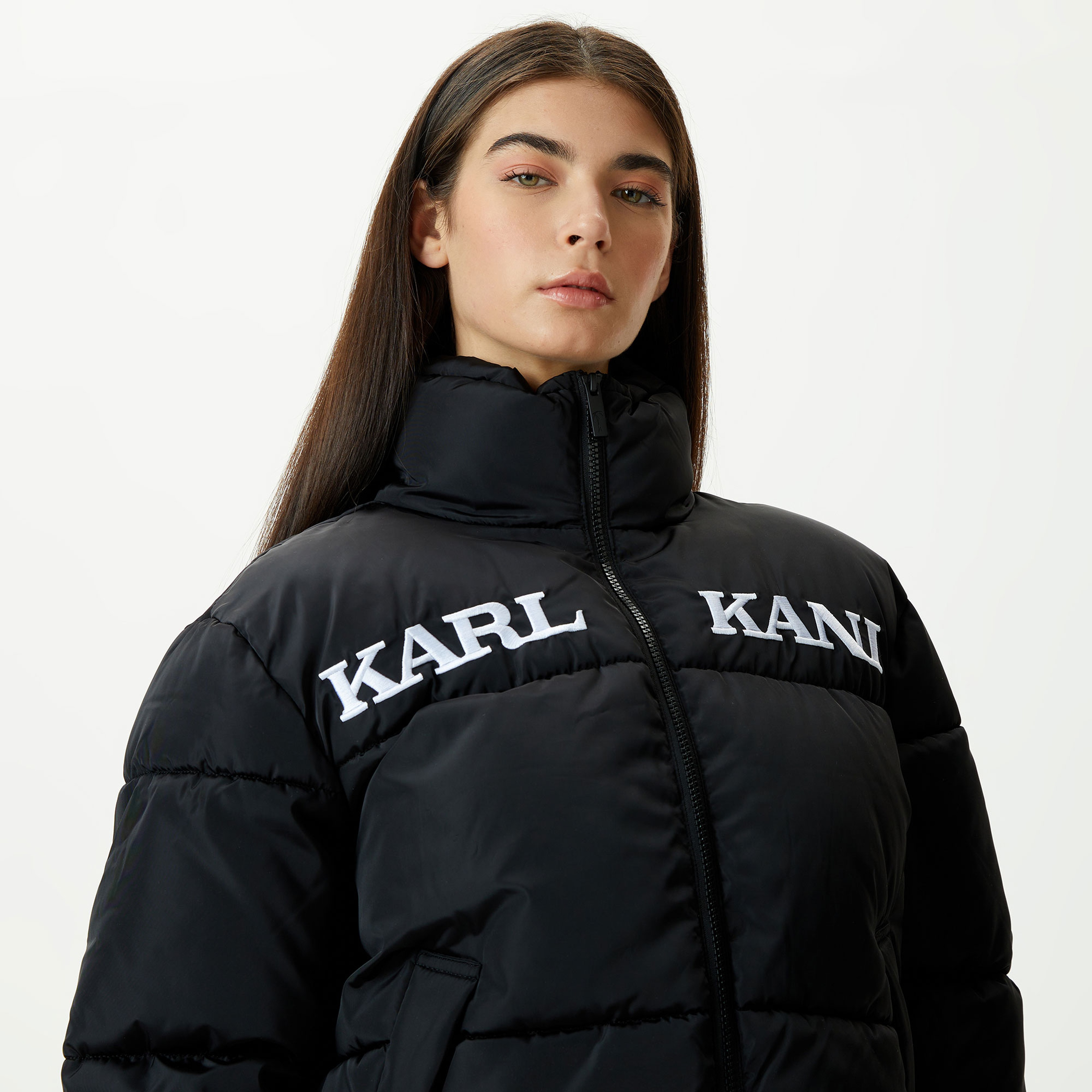 Karl Kani Retro Essential Puffer  Kadın Siyah Ceket