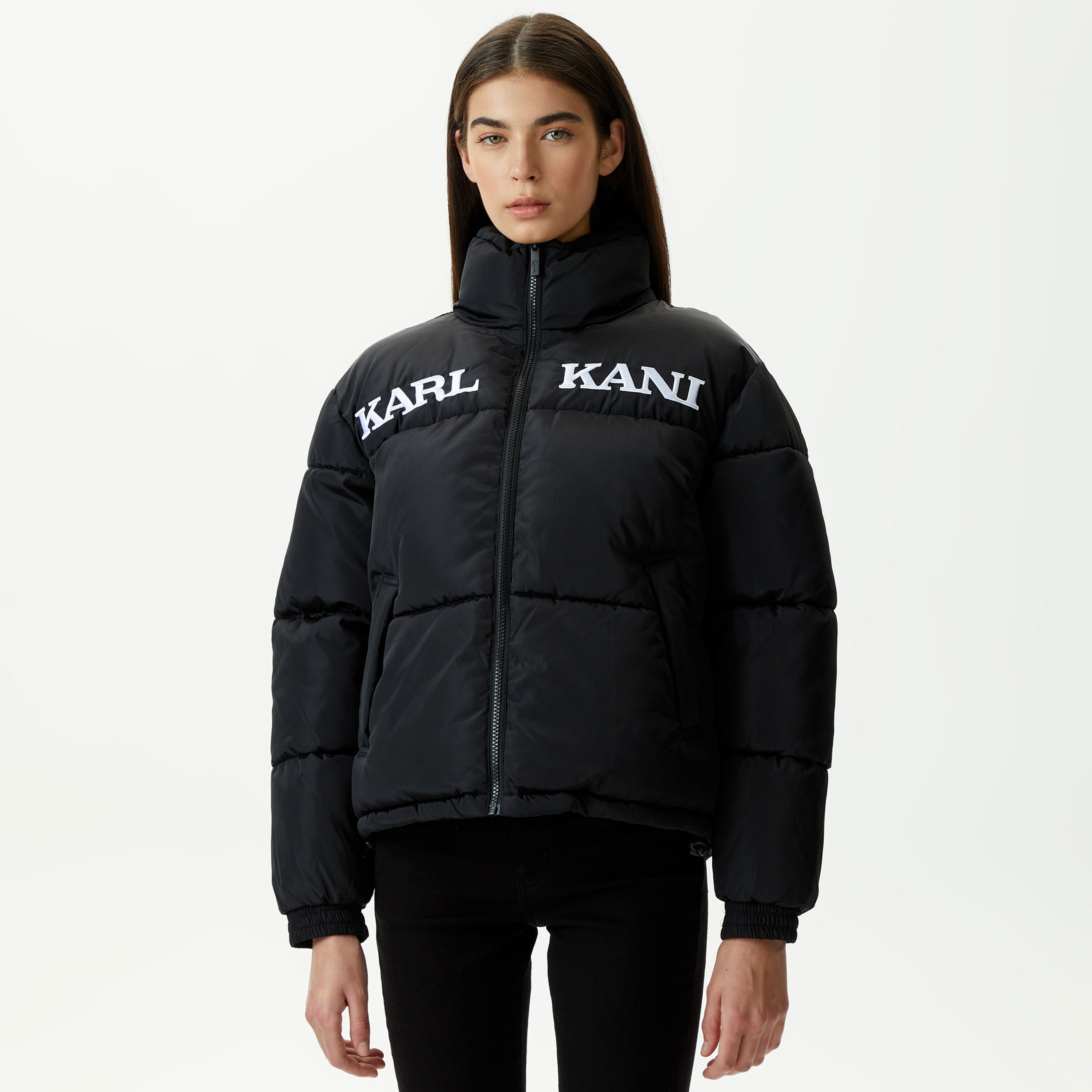 Karl Kani Retro Essential Puffer  Kadın Siyah Ceket