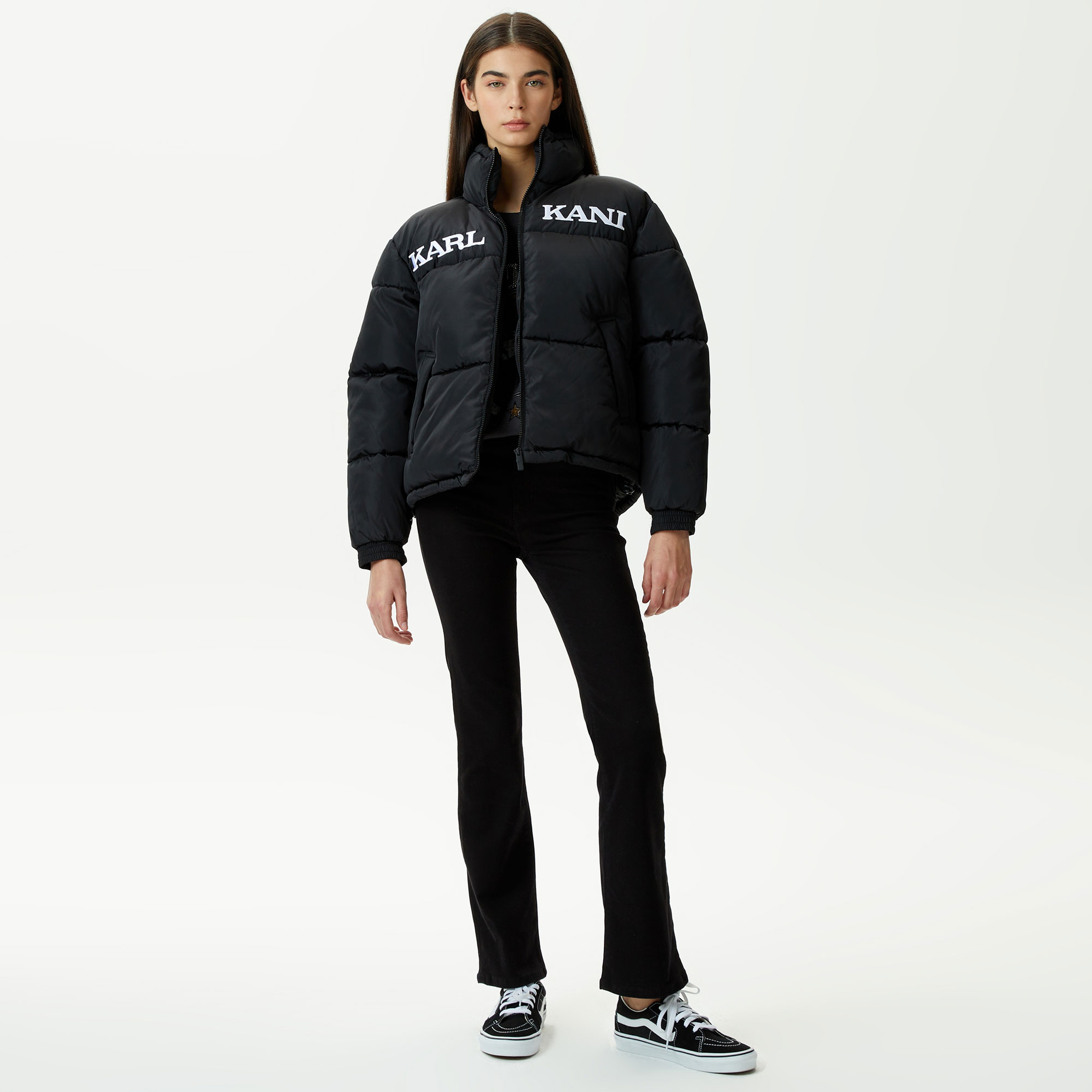 Karl Kani Retro Essential Puffer  Kadın Siyah Ceket