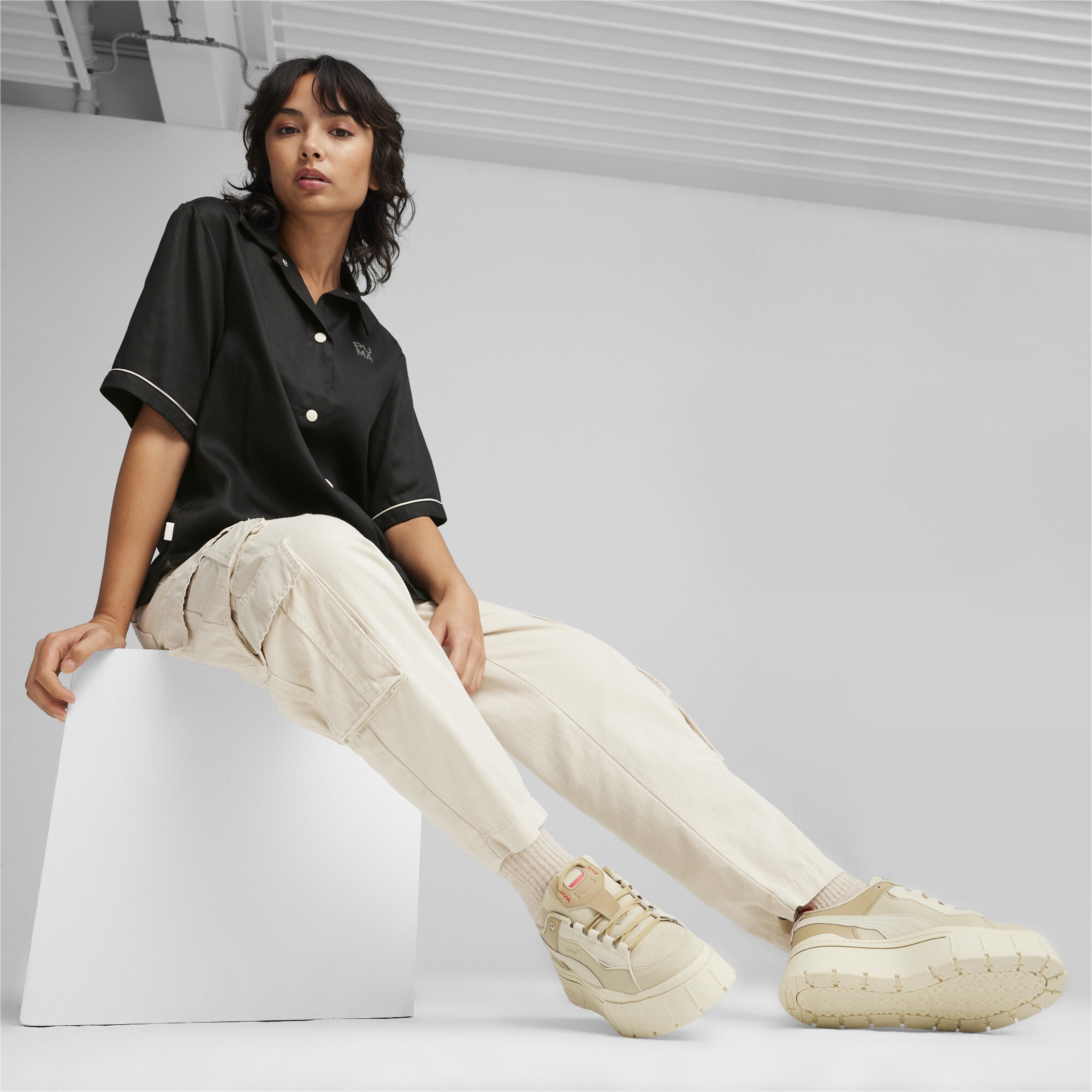 Puma Mayze Stack Xpl No Filter Kadın Krem Spor Ayakkabı