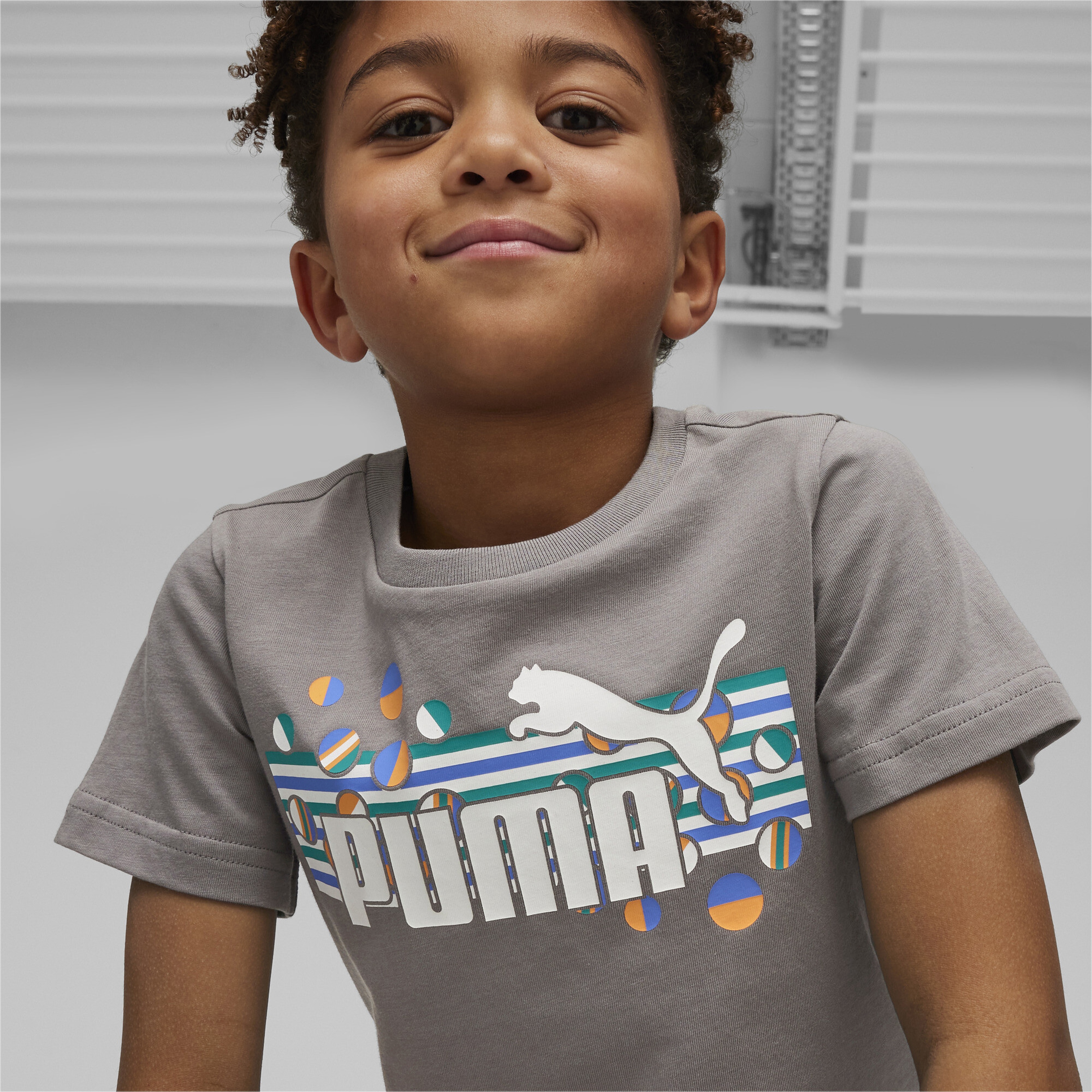 Puma Ess+ Summer Camp Çocuk Gri T-Shirt