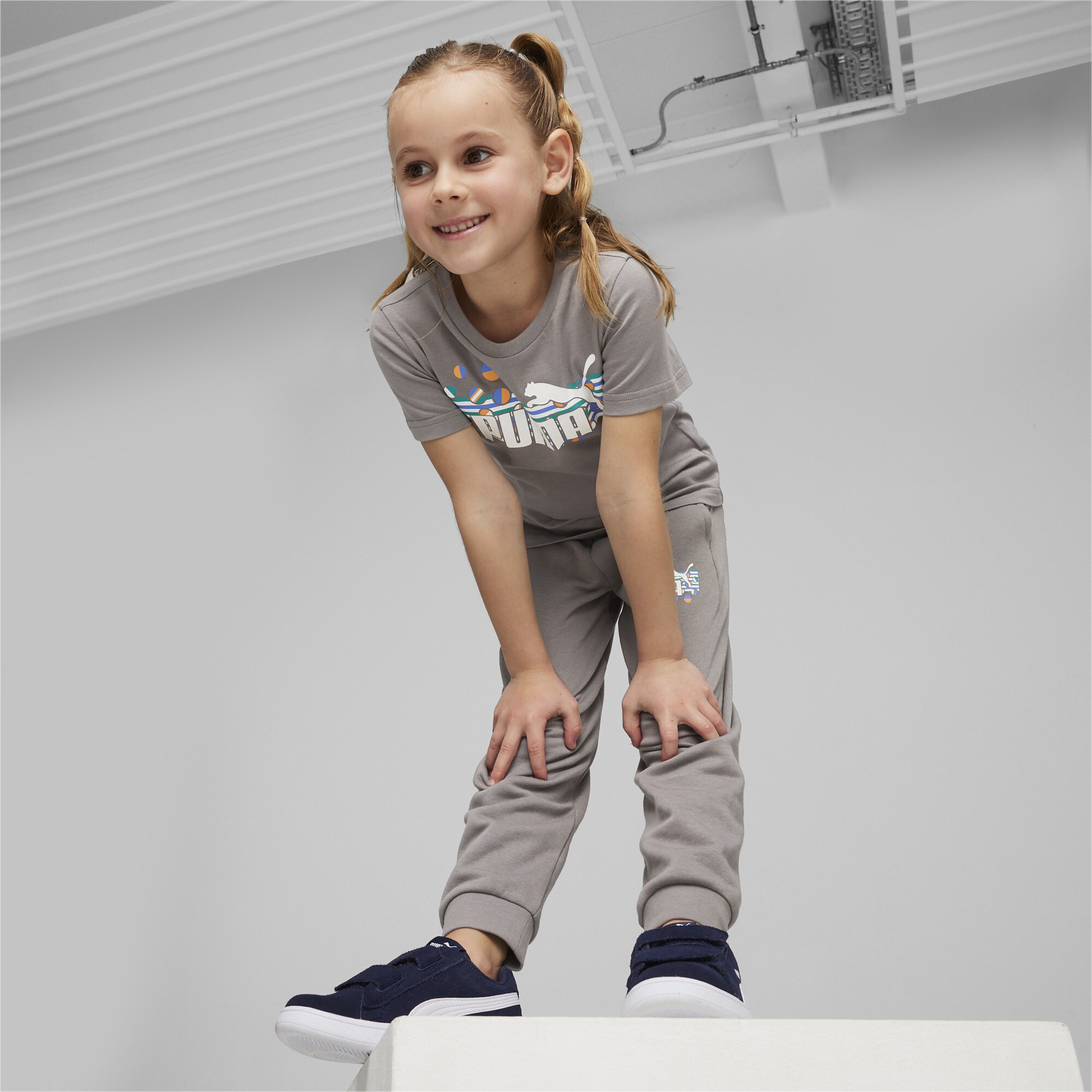 Puma Ess+ Summer Camp Çocuk Gri T-Shirt