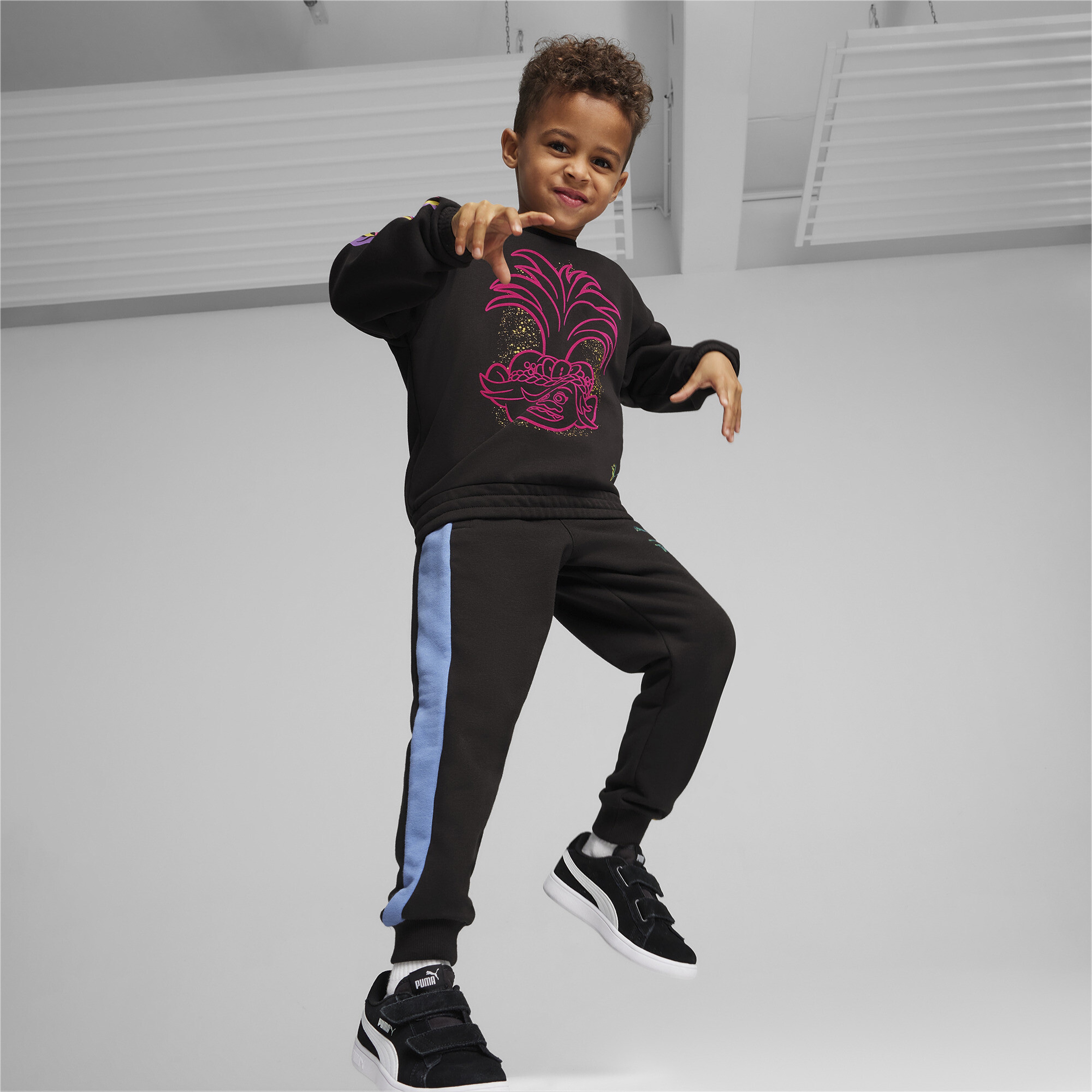 Puma X Trolls Crew Çocuk Siyah Sweatshirt