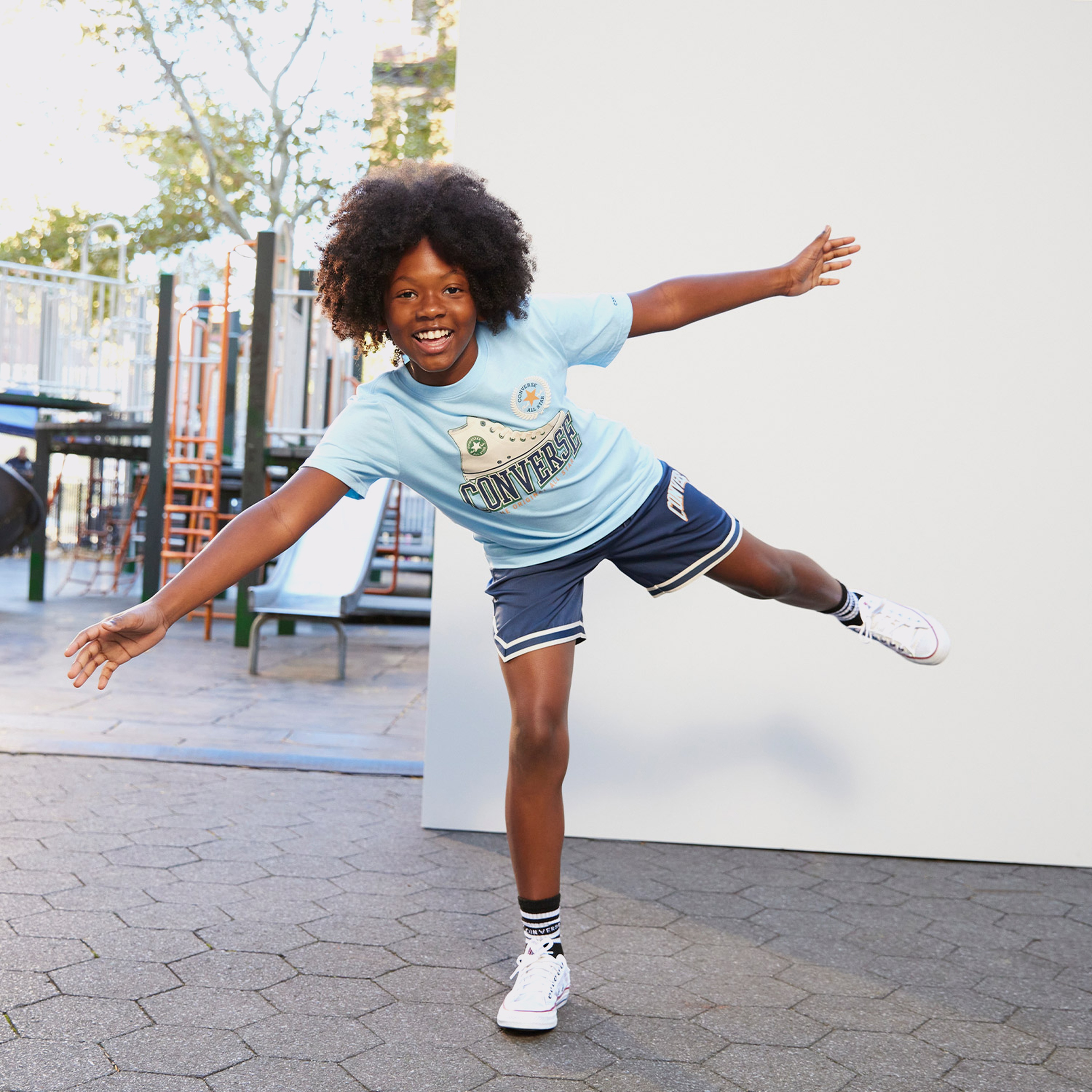 Converse Script Sneaker Organic Jersey Çocuk Mavi T-Shirt