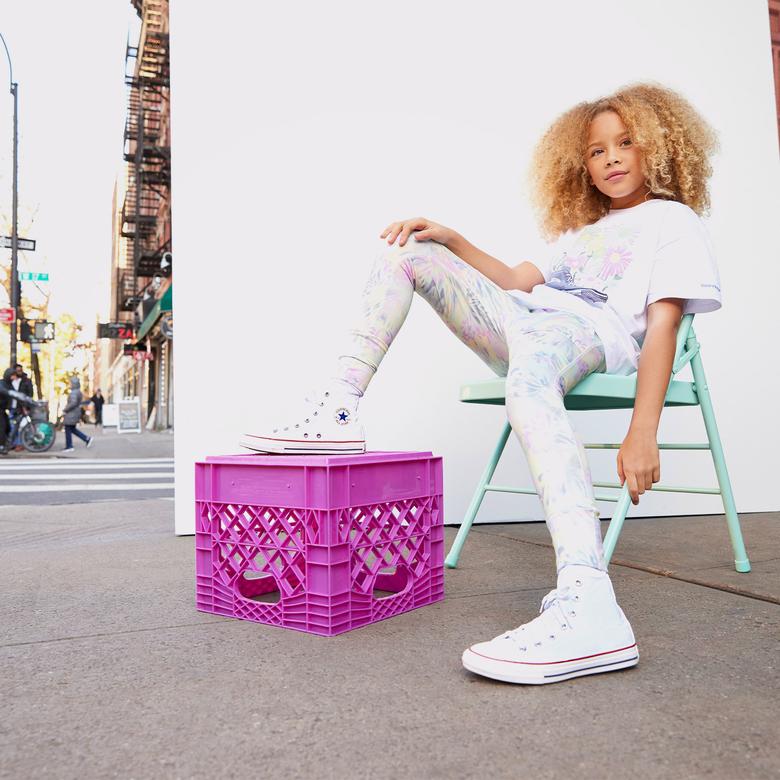 Converse Printed High Rise Çocuk Pembe Tayt