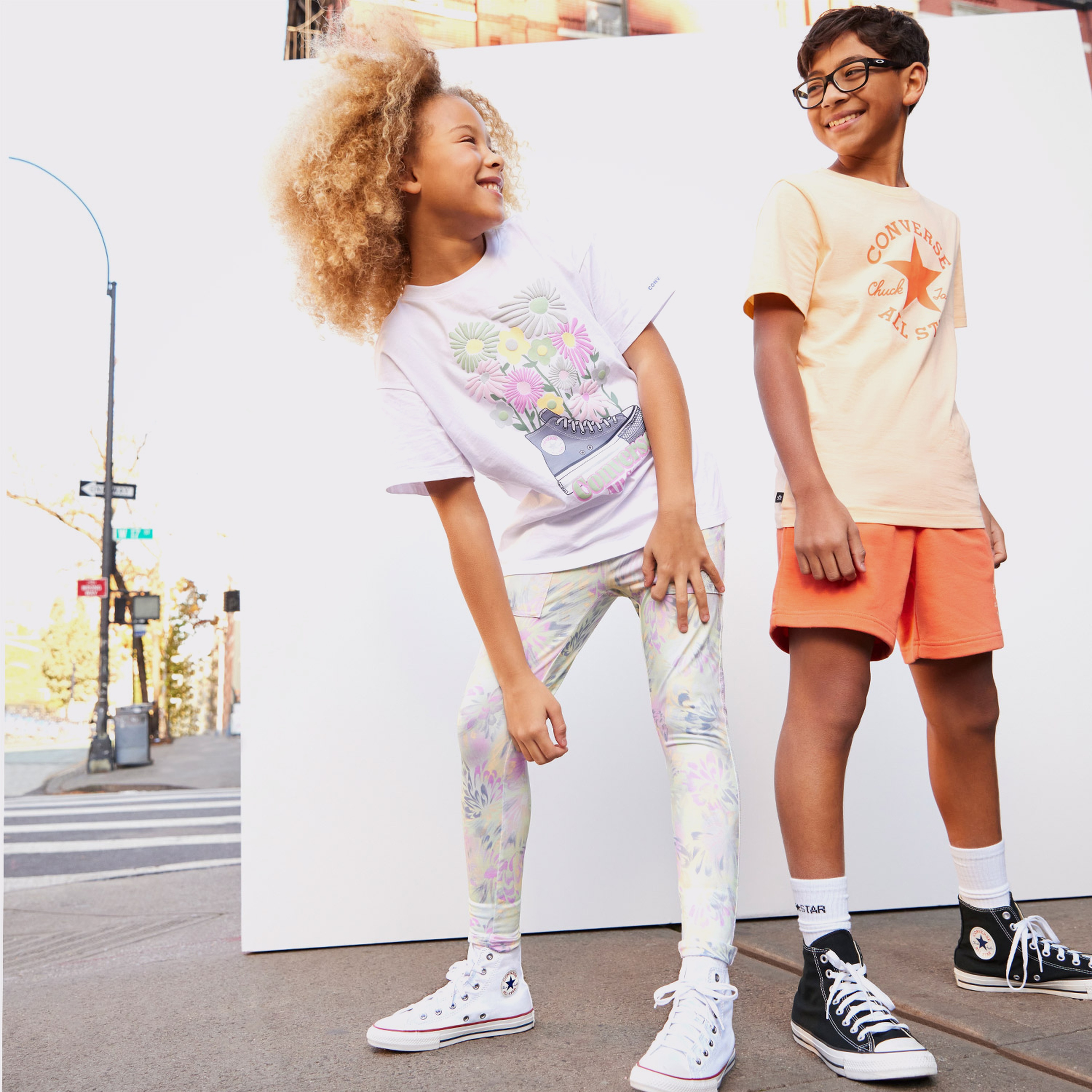 Converse Printed High Rise Çocuk Pembe Tayt