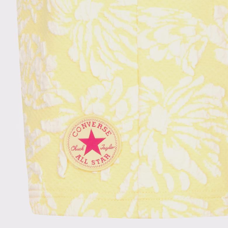 Converse Floral Jacquard Çocuk Sarı Şort