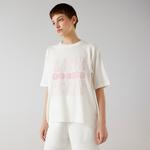 Lacoste x House of SuperStep Kadın Beyaz/Krem T-Shirt