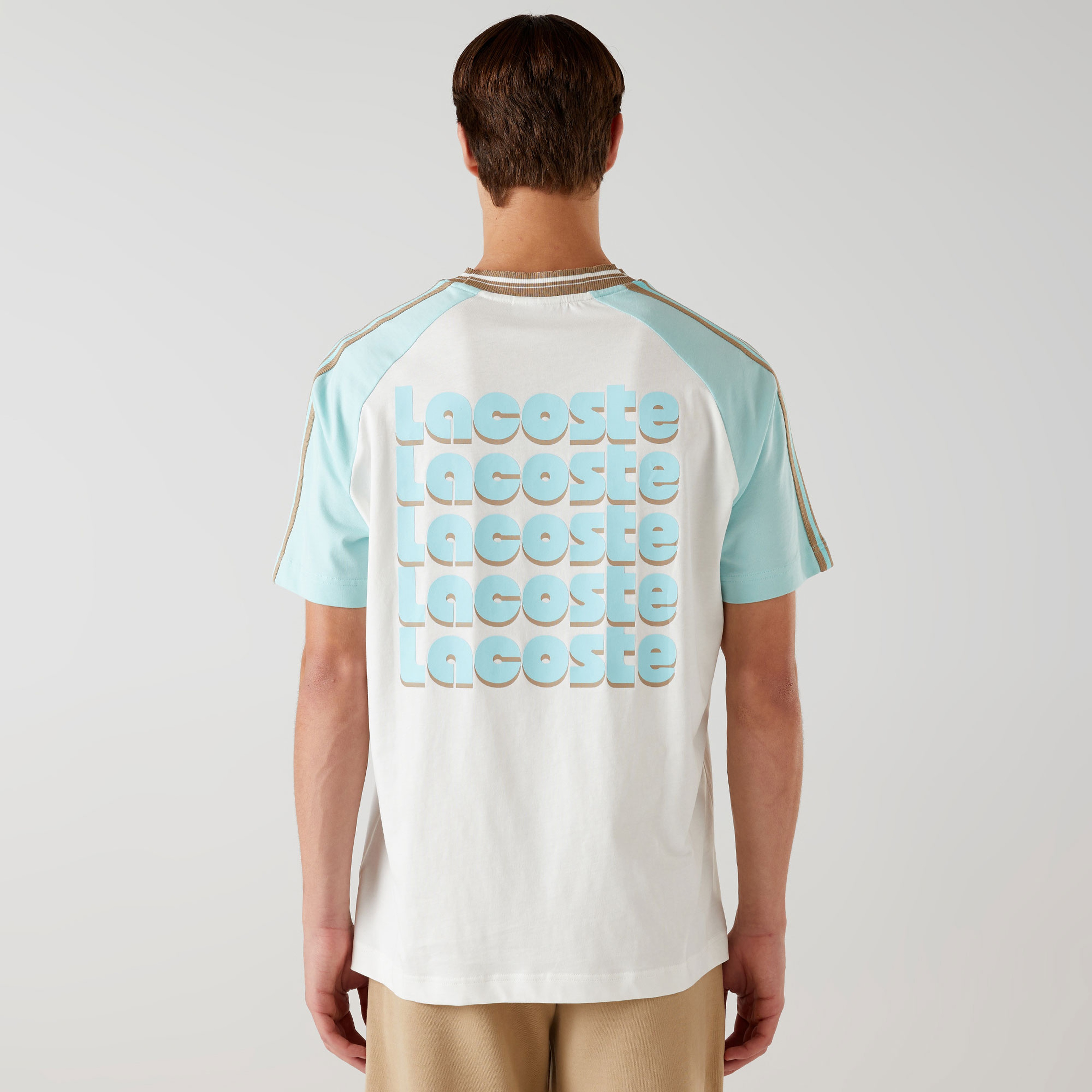 Lacoste x House of SuperStep Erkek Beyaz/Krem T-Shirt