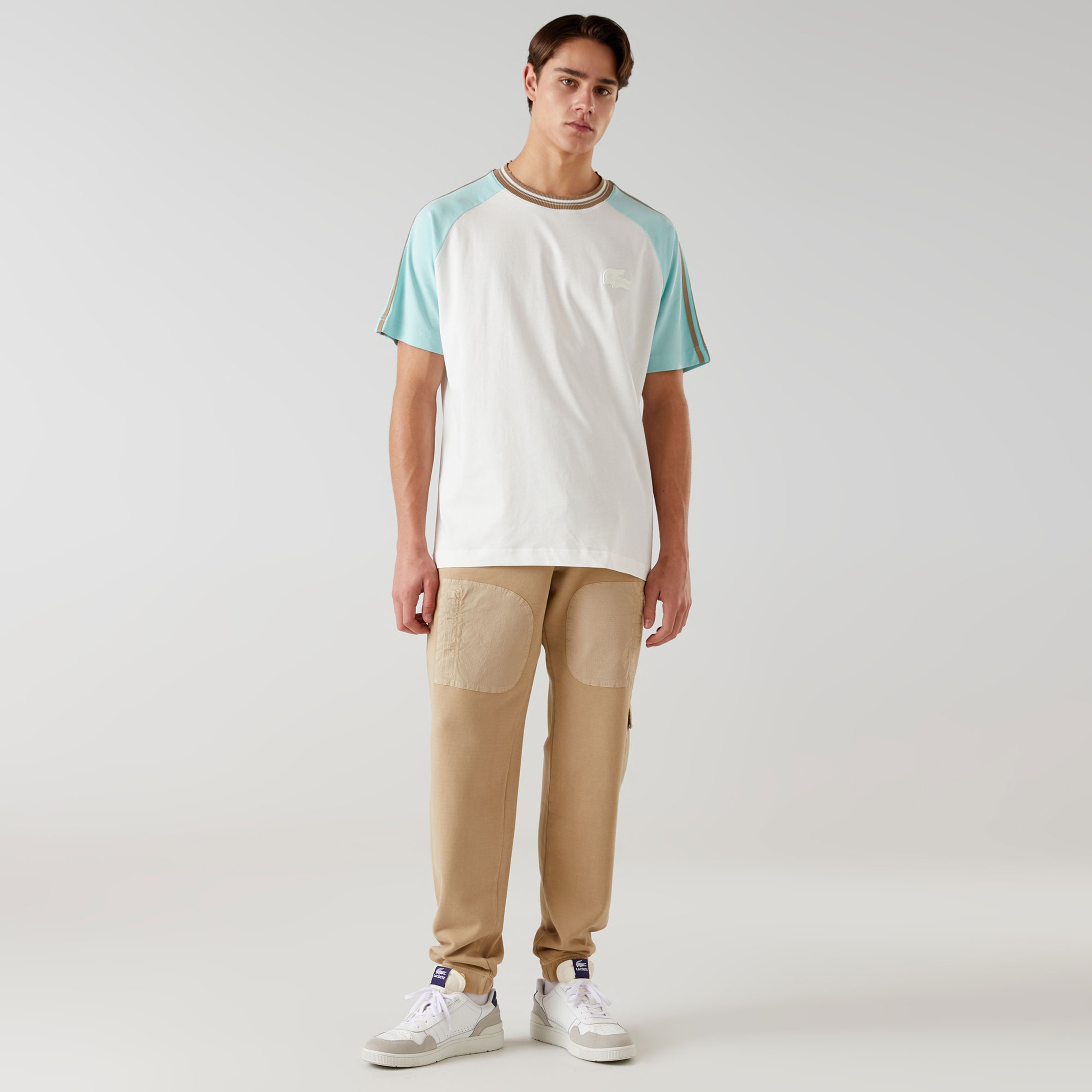 Lacoste x House of SuperStep Erkek Beyaz/Krem T-Shirt