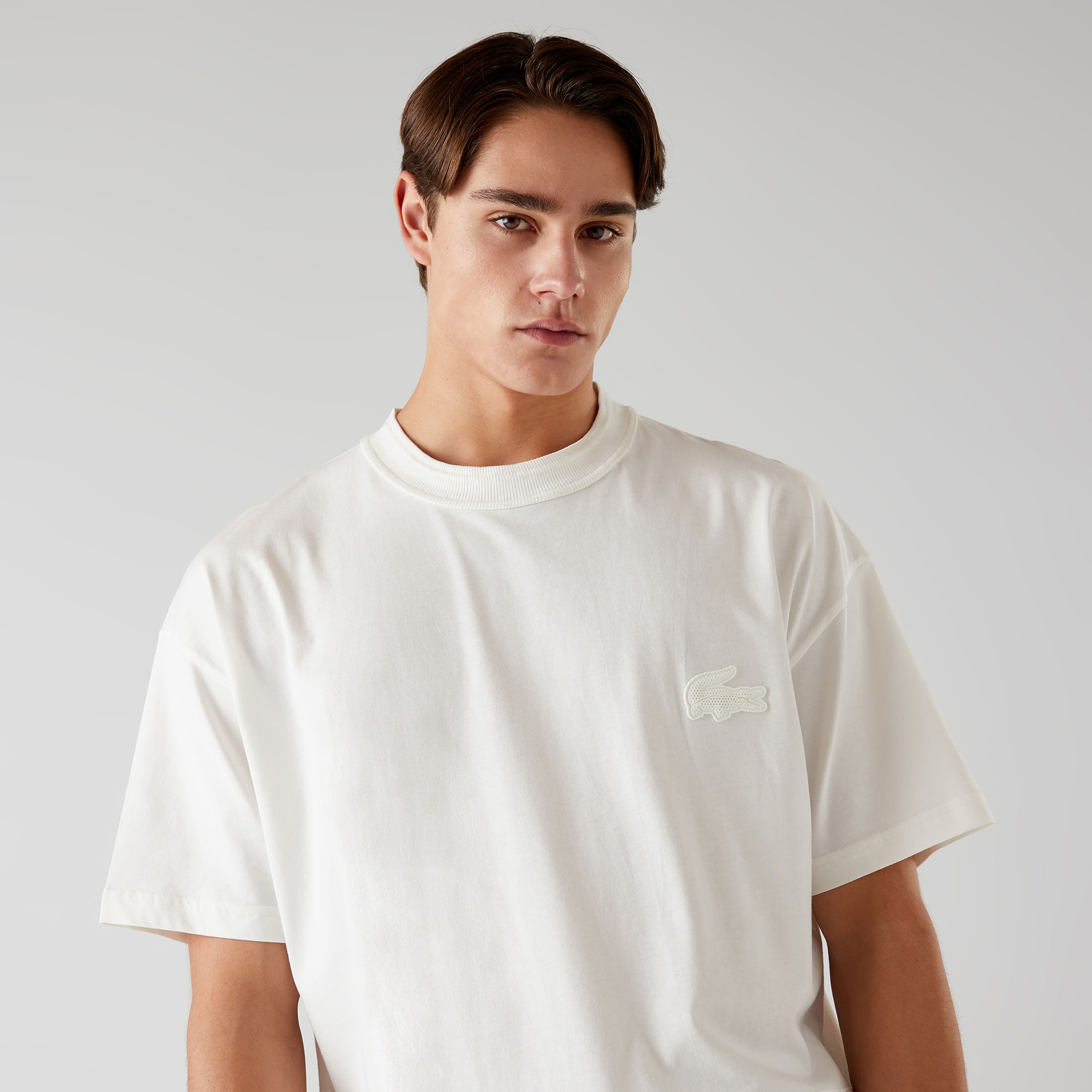 Lacoste x House of SuperStep Erkek Beyaz/Krem T-Shirt