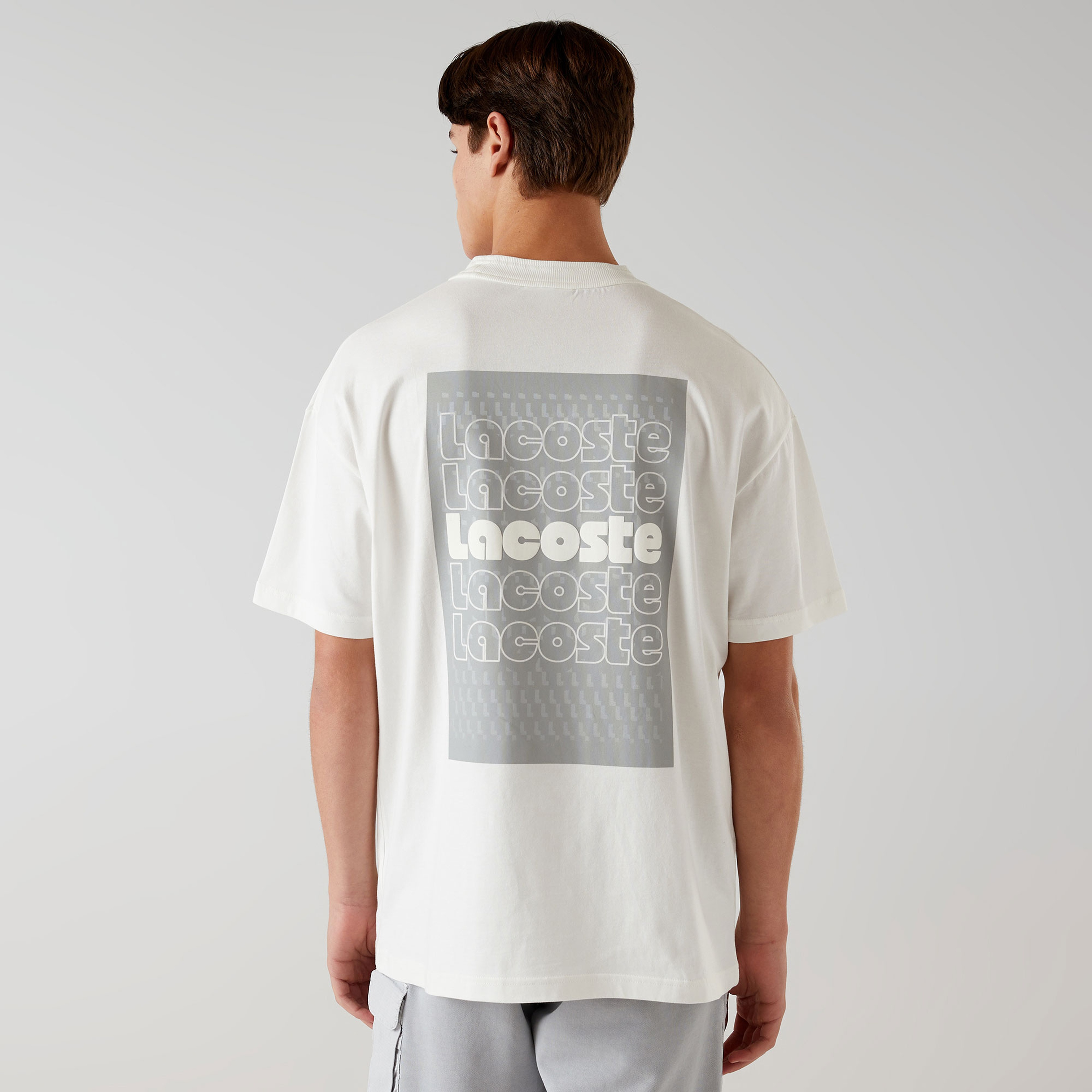 Lacoste x House of SuperStep Erkek Beyaz/Krem T-Shirt