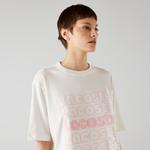 Lacoste x House of SuperStep Kadın Beyaz/Krem T-Shirt