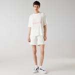 Lacoste x House of SuperStep Kadın Beyaz/Krem T-Shirt
