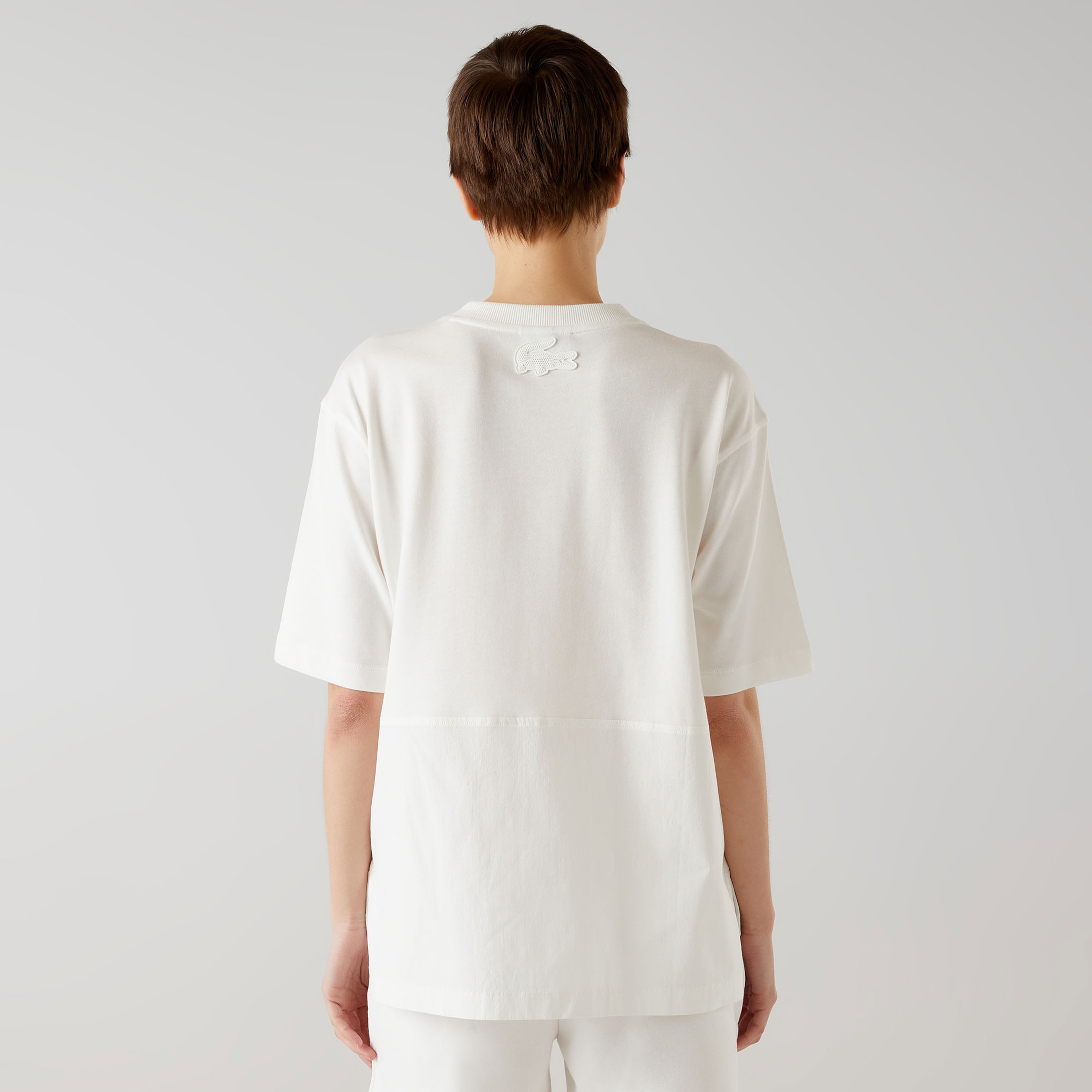 Lacoste x House of SuperStep Kadın Beyaz/Krem T-Shirt