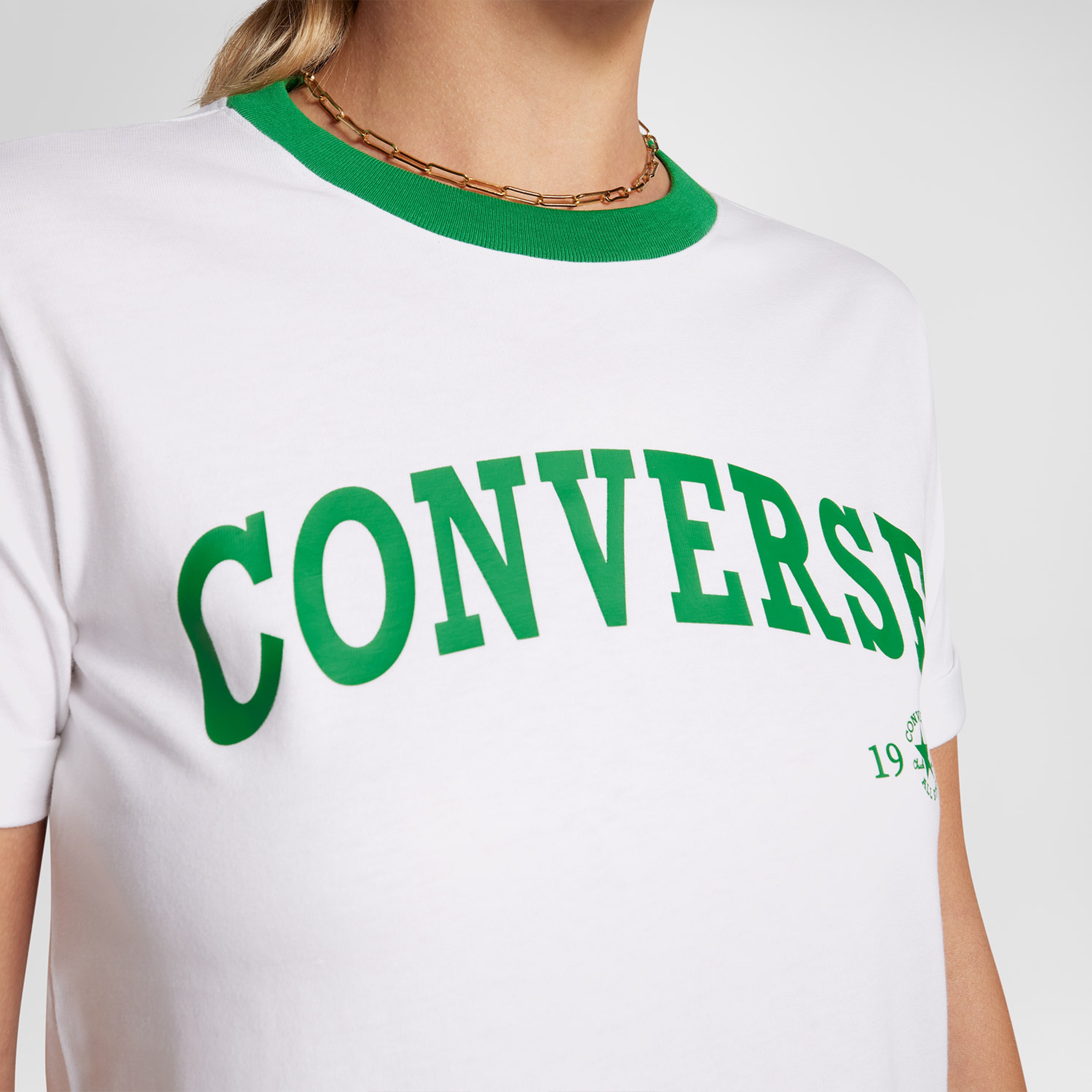 Converse Retro Ringer Kadın Beyaz T-Shirt