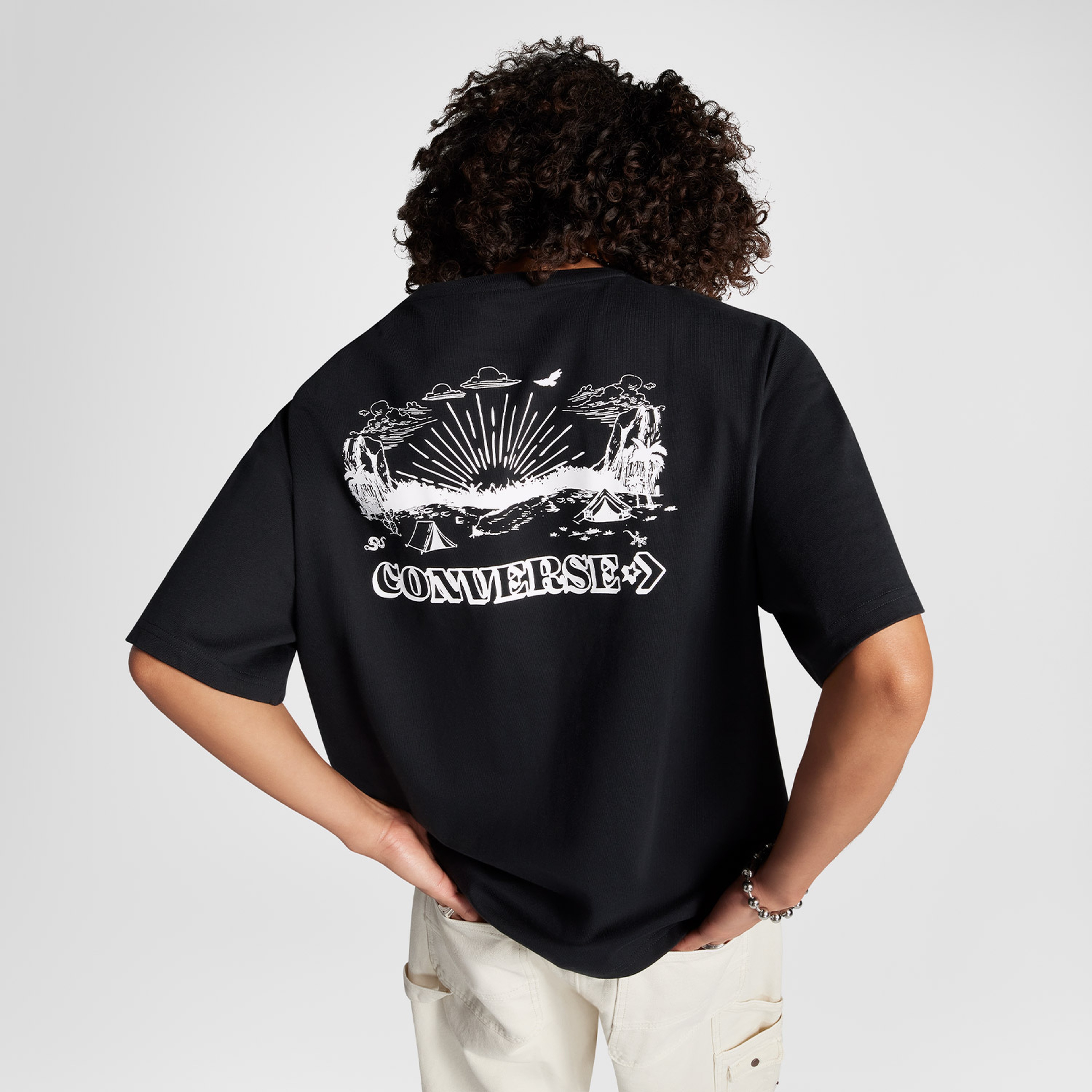 Converse Desert Festival Loose Fit Erkek Siyah T-Shirt