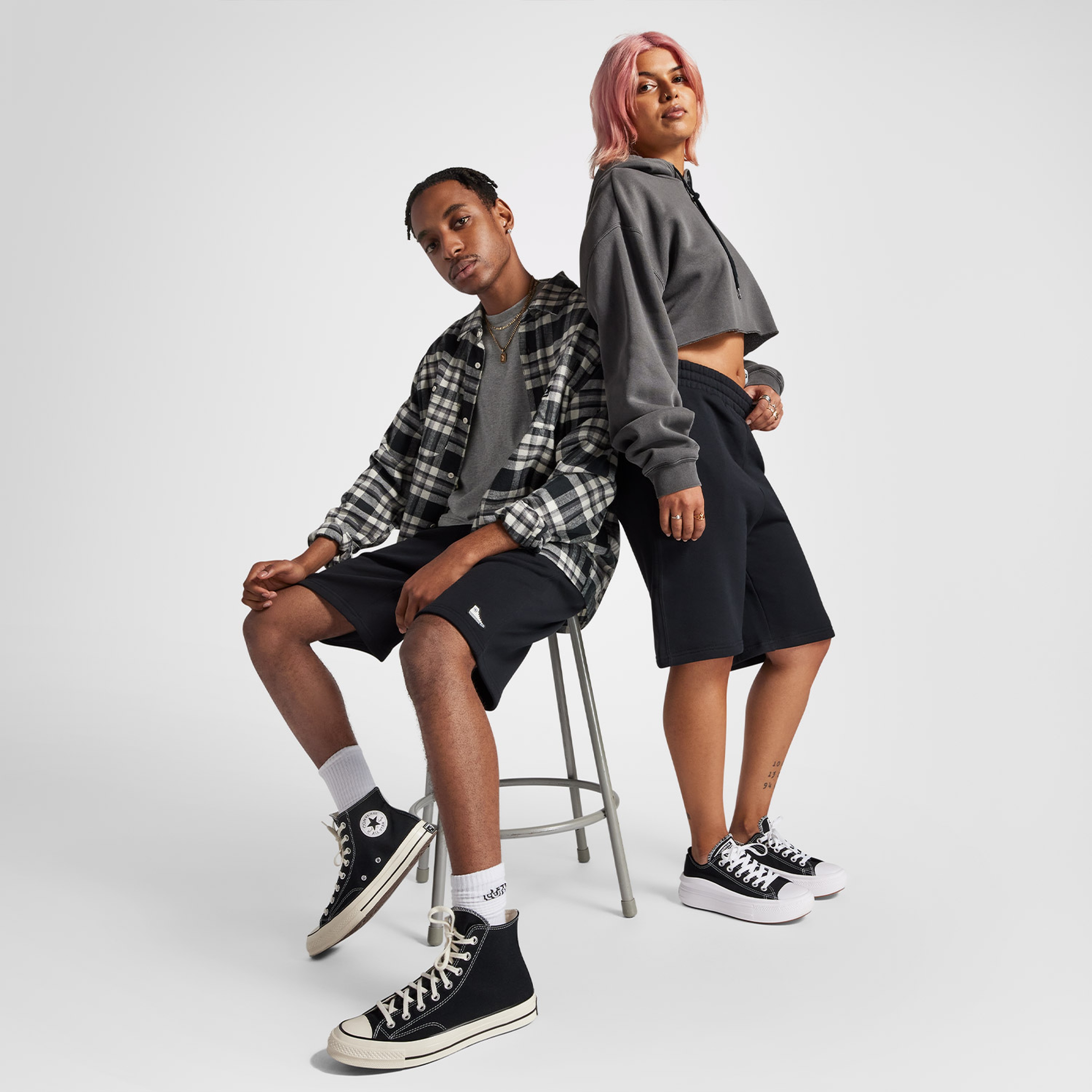Converse Go To Loose Fit Unisex Siyah Günlük Şort