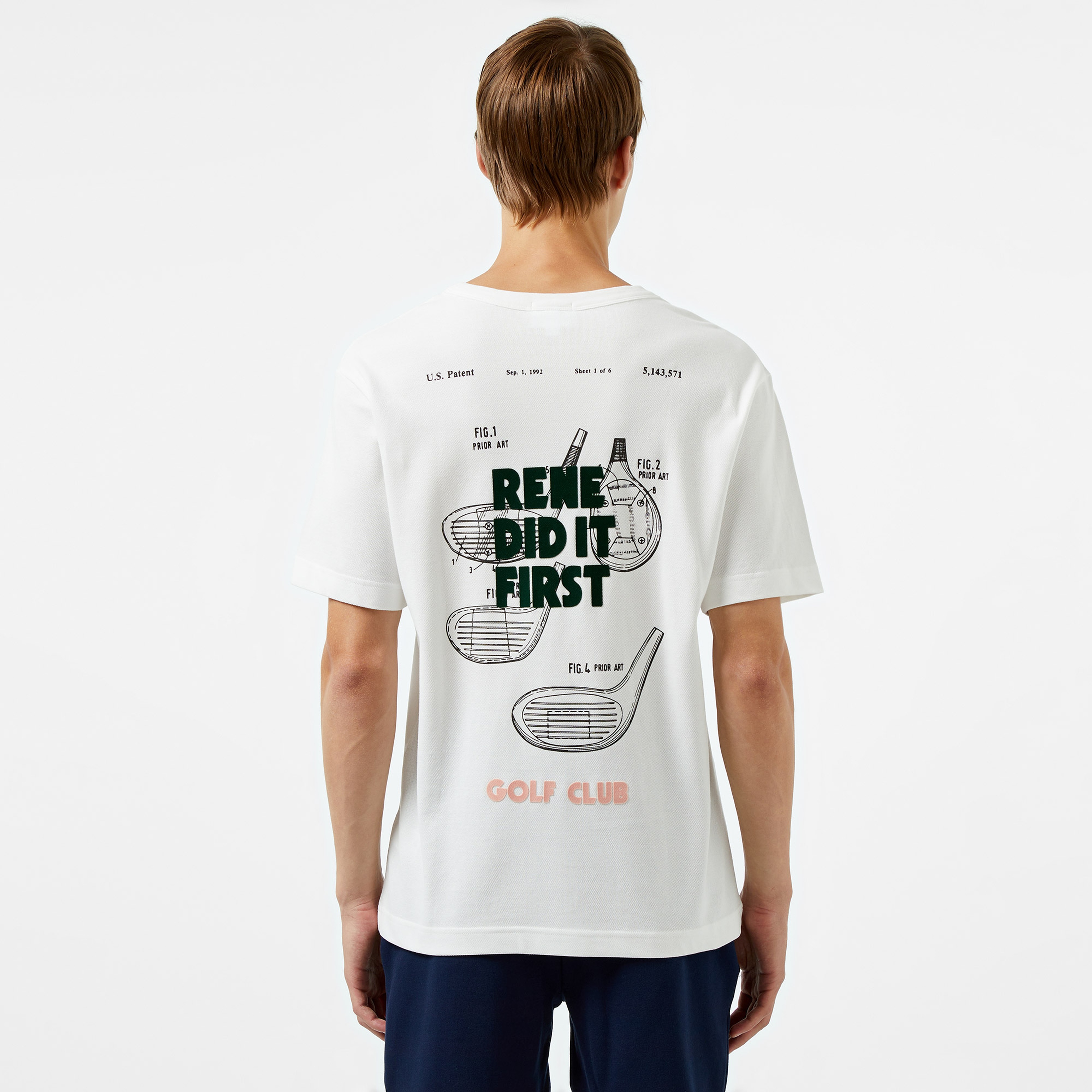 Unisex Classic Fit Bisiklet Yaka Baskılı Beyaz T-Shirt