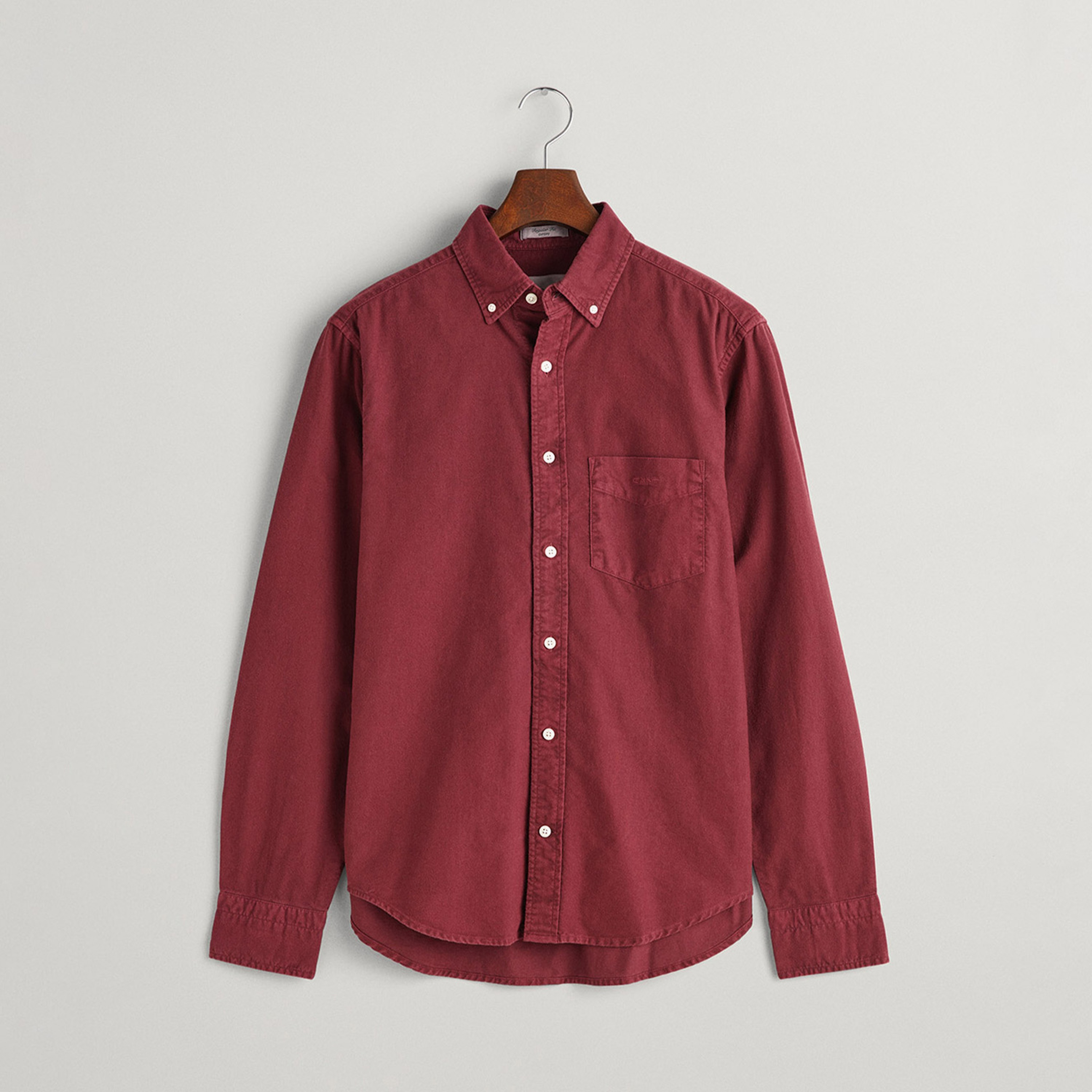GANT Erkek Bordo Regular Fit Düğmeli Yaka Gömlek