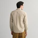 Gant Erkek Bej Regular Fit Düğmeli Yaka Kadife Gömlek