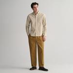 Gant Erkek Bej Regular Fit Düğmeli Yaka Kadife Gömlek