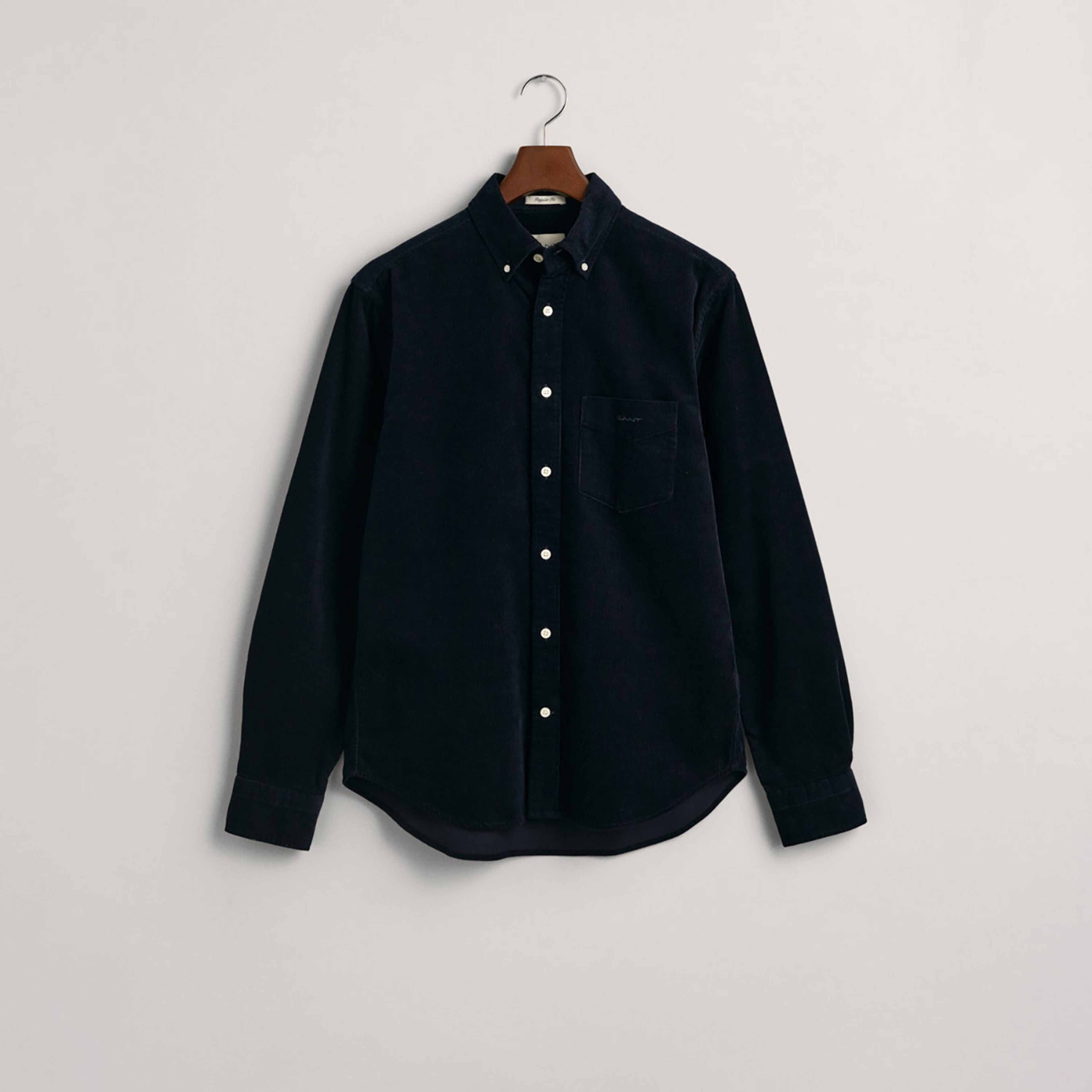 GANT Erkek Lacivert Regular Fit Düğmeli Yaka Kadife Gömlek