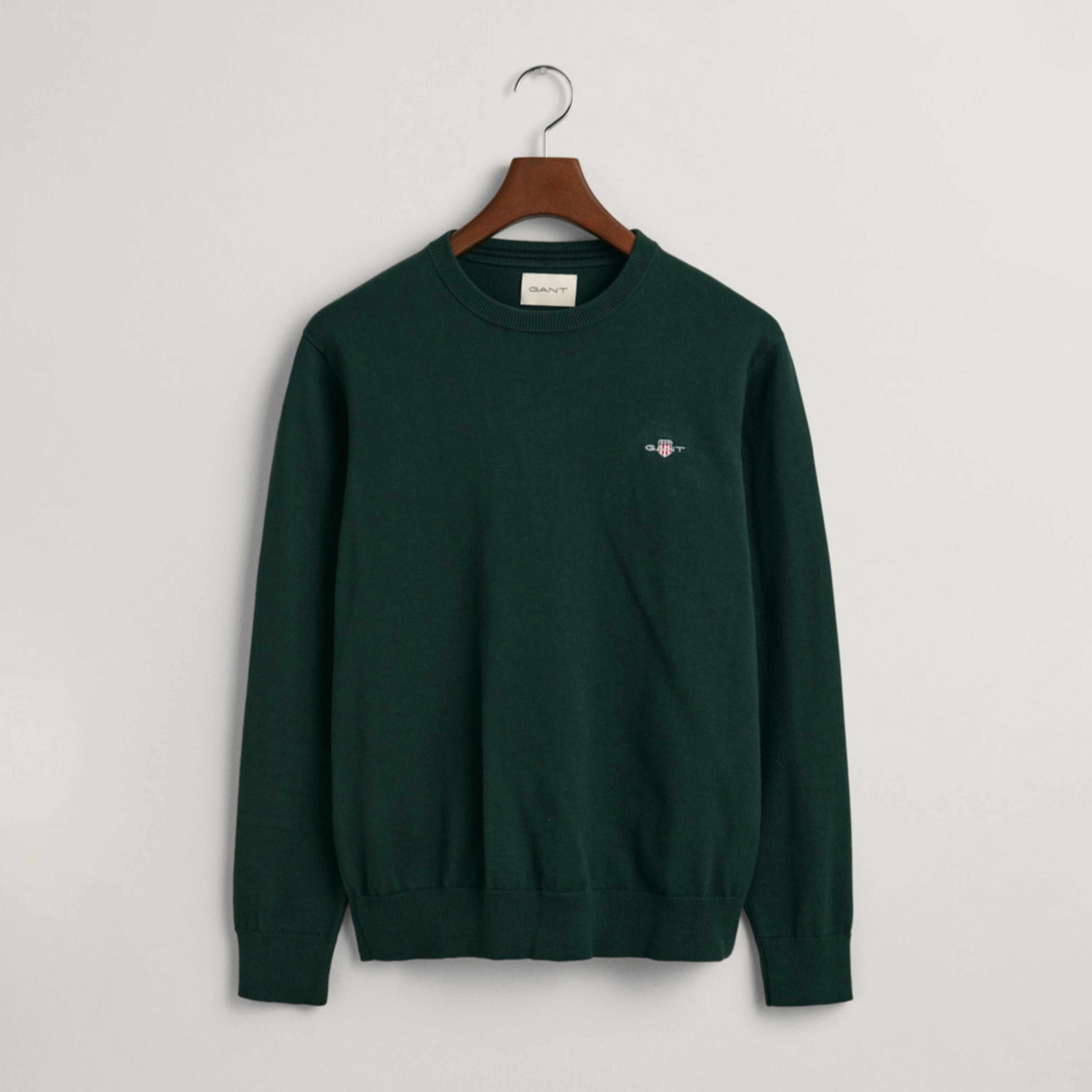 GANT Erkek Yeşil Regular Fit Bisiklet Yaka Kazak