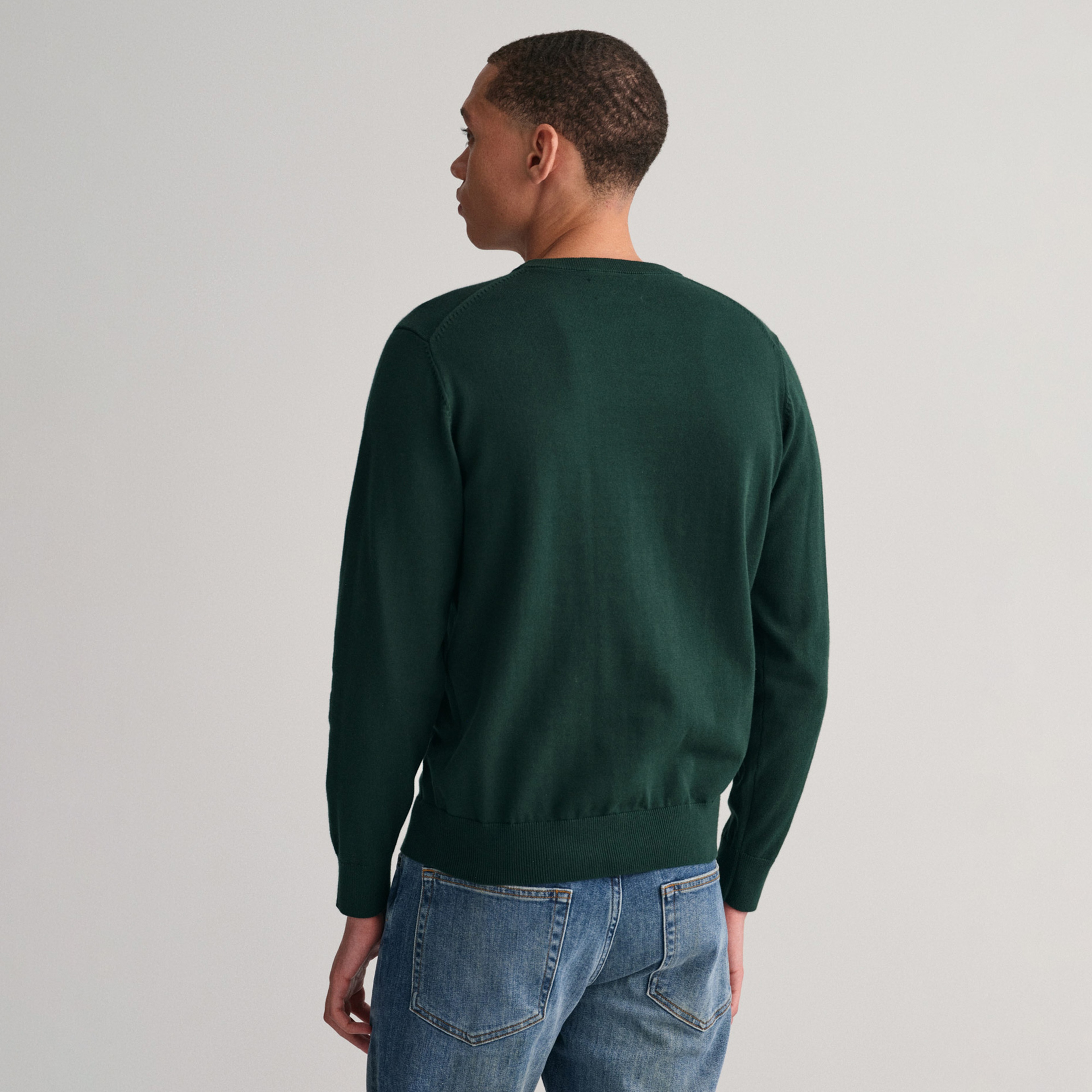 GANT Erkek Yeşil Regular Fit Bisiklet Yaka Kazak