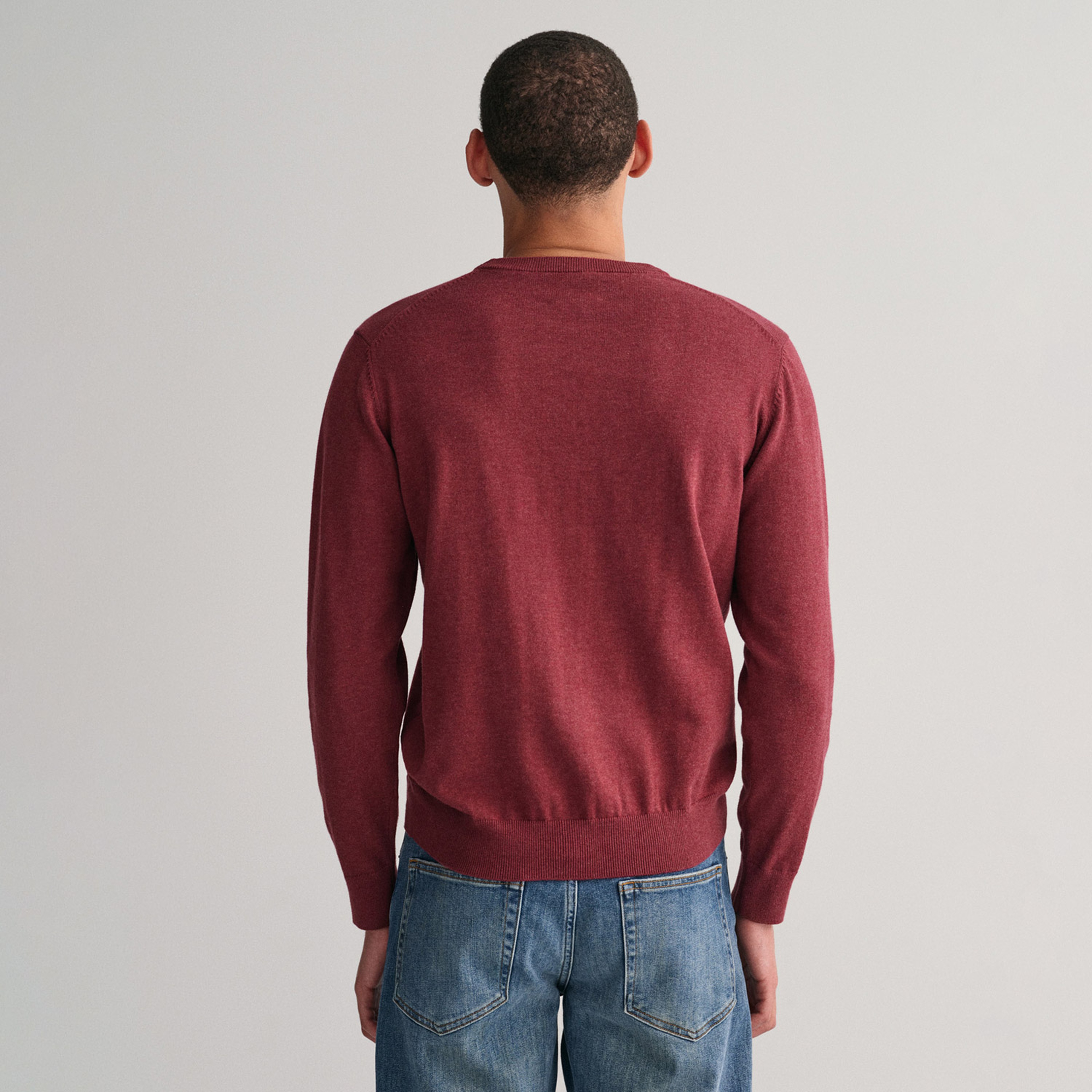 GANT Erkek Bordo Regular Fit Bisiklet Yaka Kazak