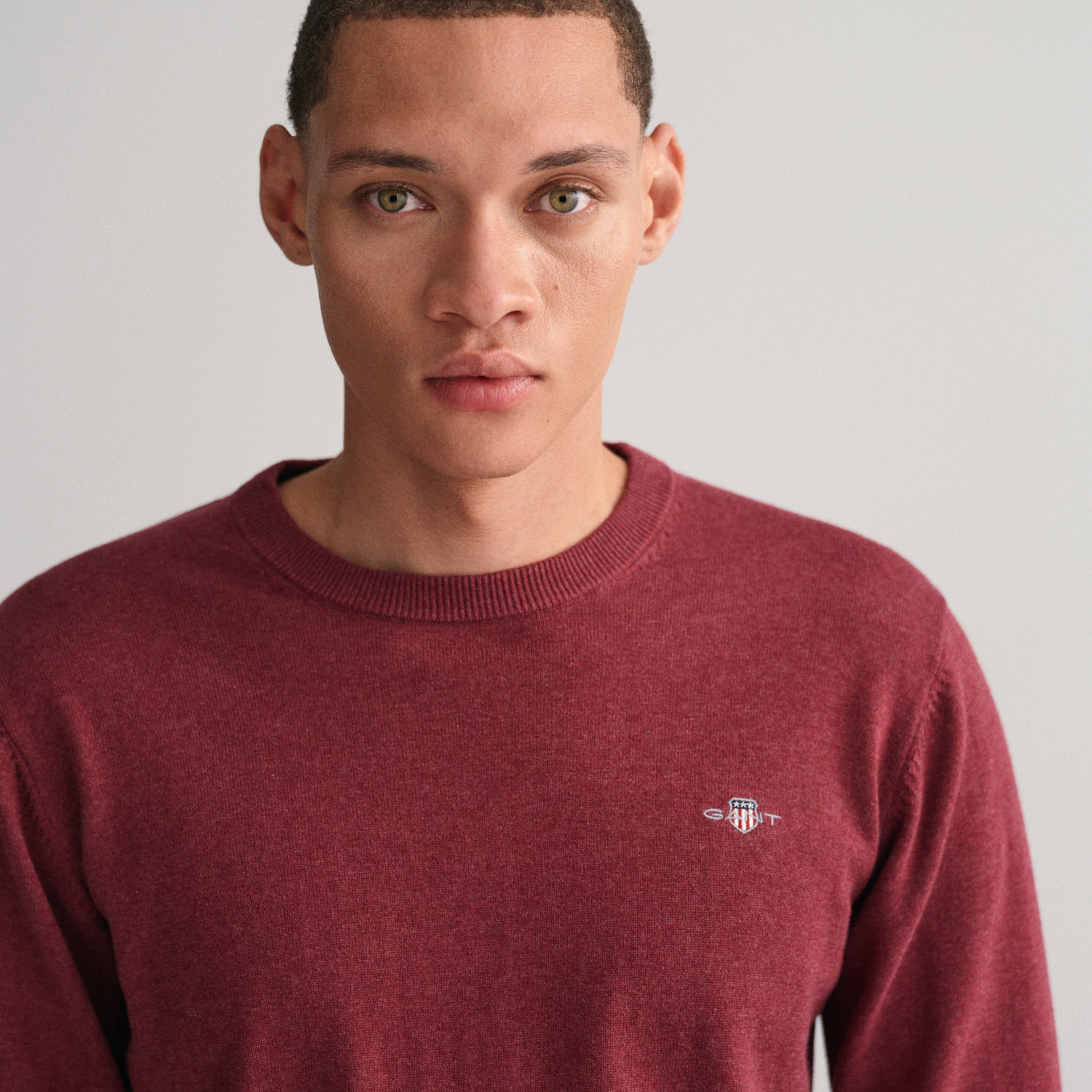 GANT Erkek Bordo Regular Fit Bisiklet Yaka Kazak