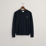 GANT Erkek Lacivert Regular Fit Bisiklet Yaka Kazak