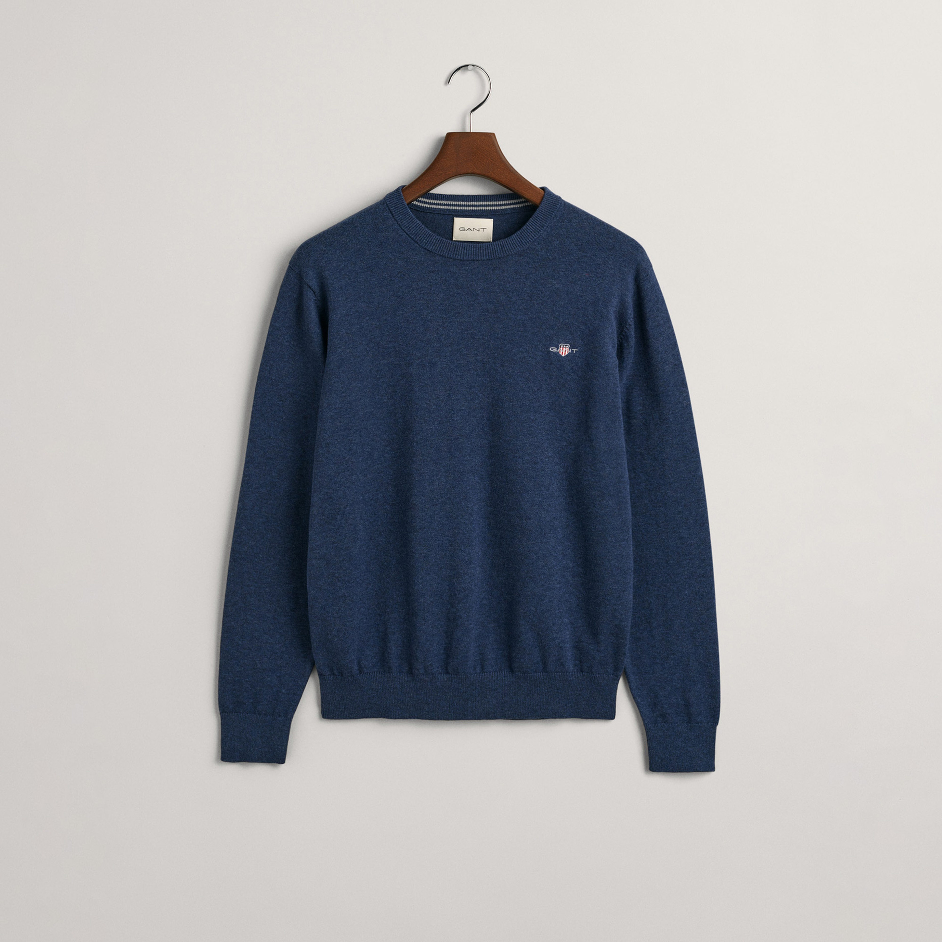 GANT Erkek Lacivert Regular Fit Bisiklet Yaka Kazak