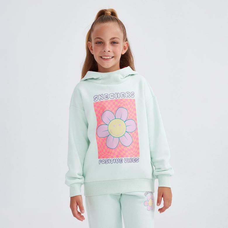 Skechers Heavy Weight Fleece Hoodie Çocuk Yeşil Sweatshirt