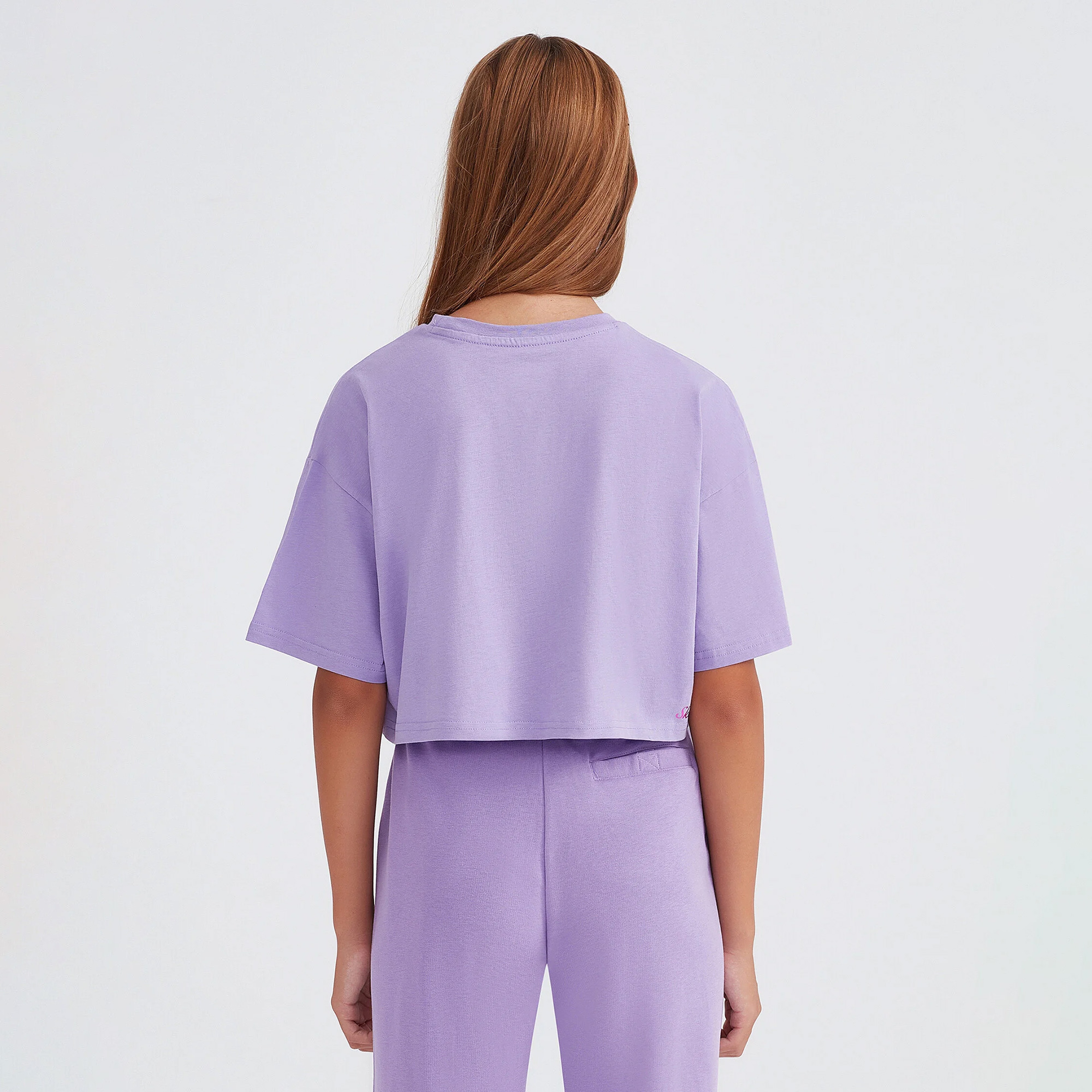 Skechers Graphic Tee Crop Çocuk Mor T-Shirt