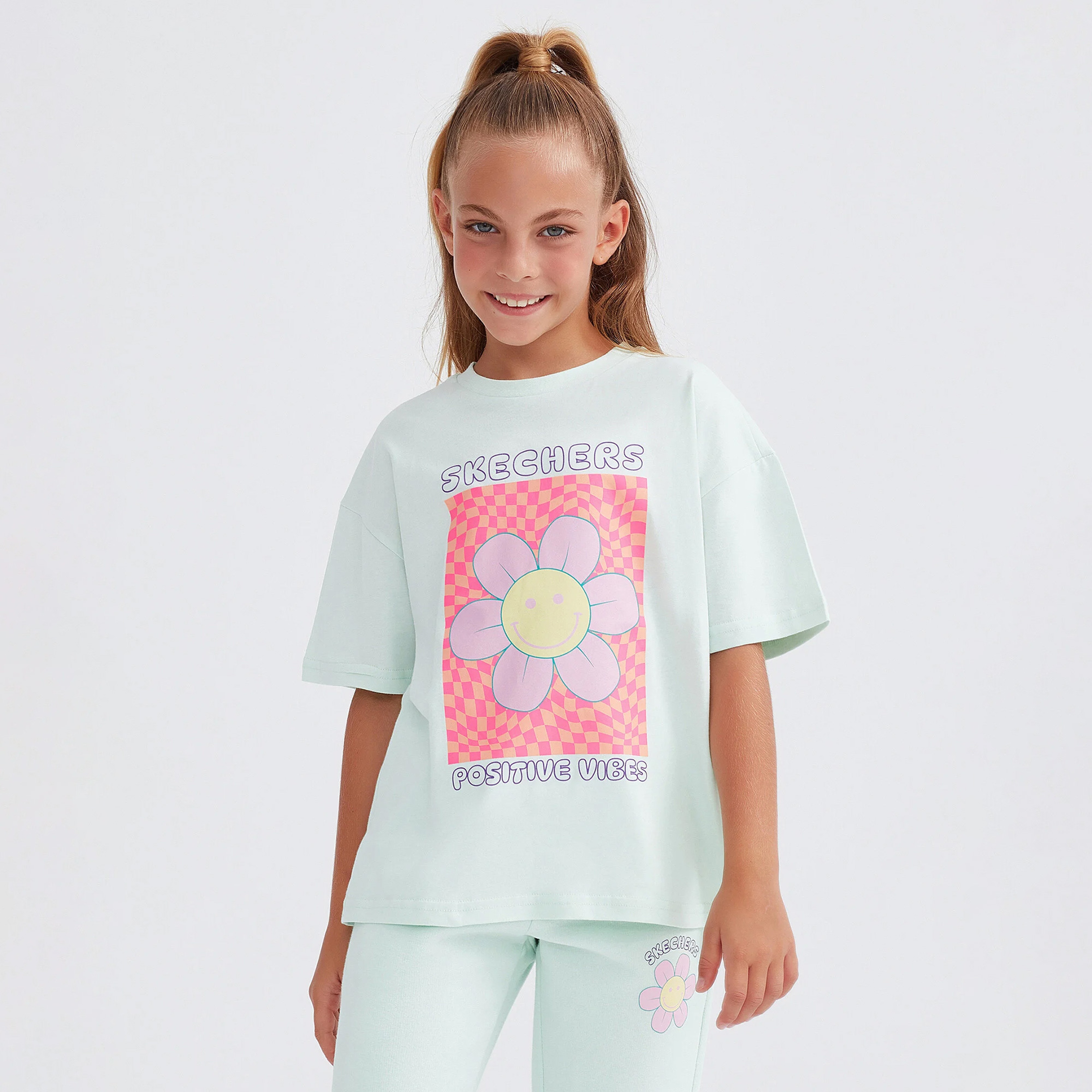 Skechers Graphic Tee Loose Fit Çocuk Yeşil T-Shirt