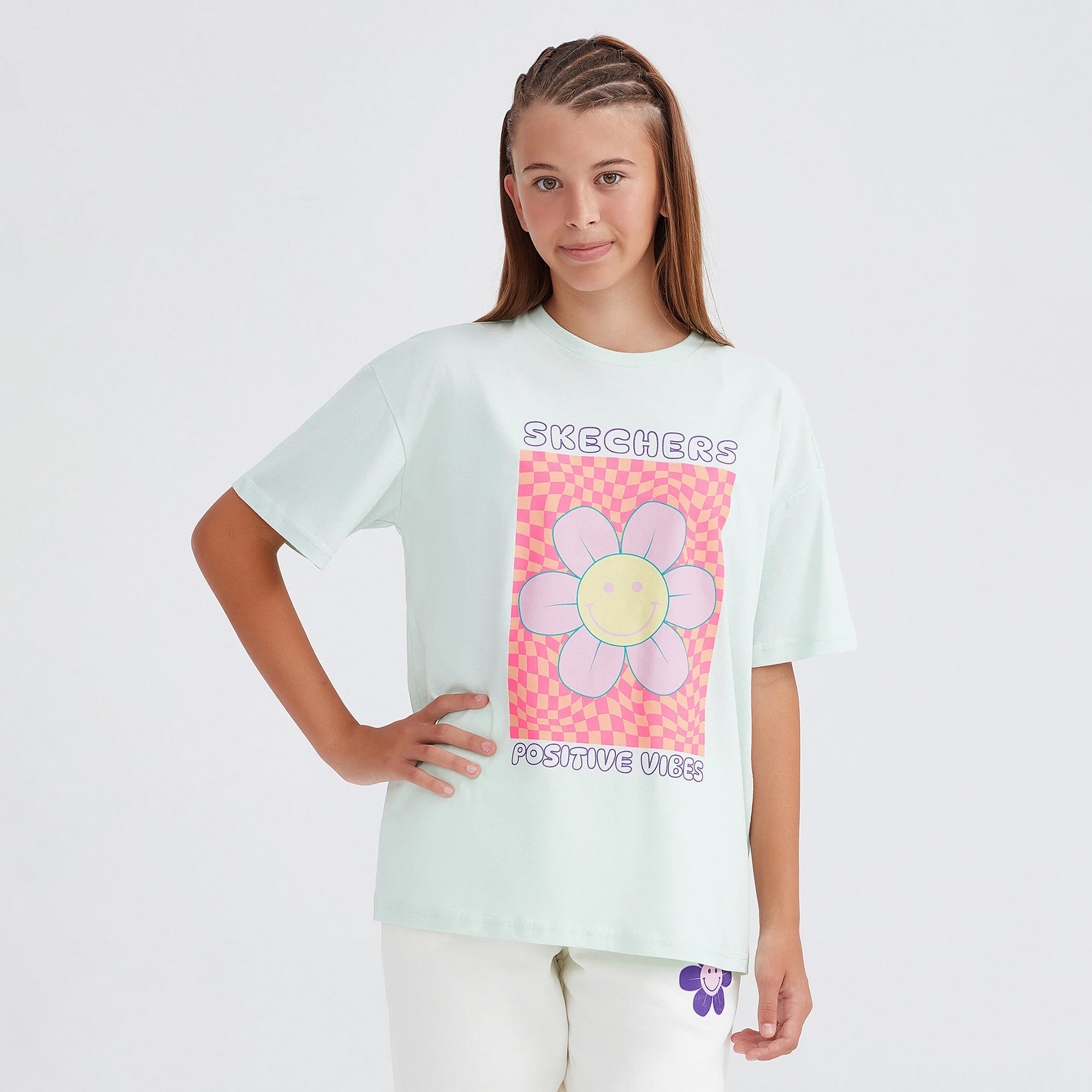 Skechers Graphic Tee Loose Fit Çocuk Yeşil T-Shirt