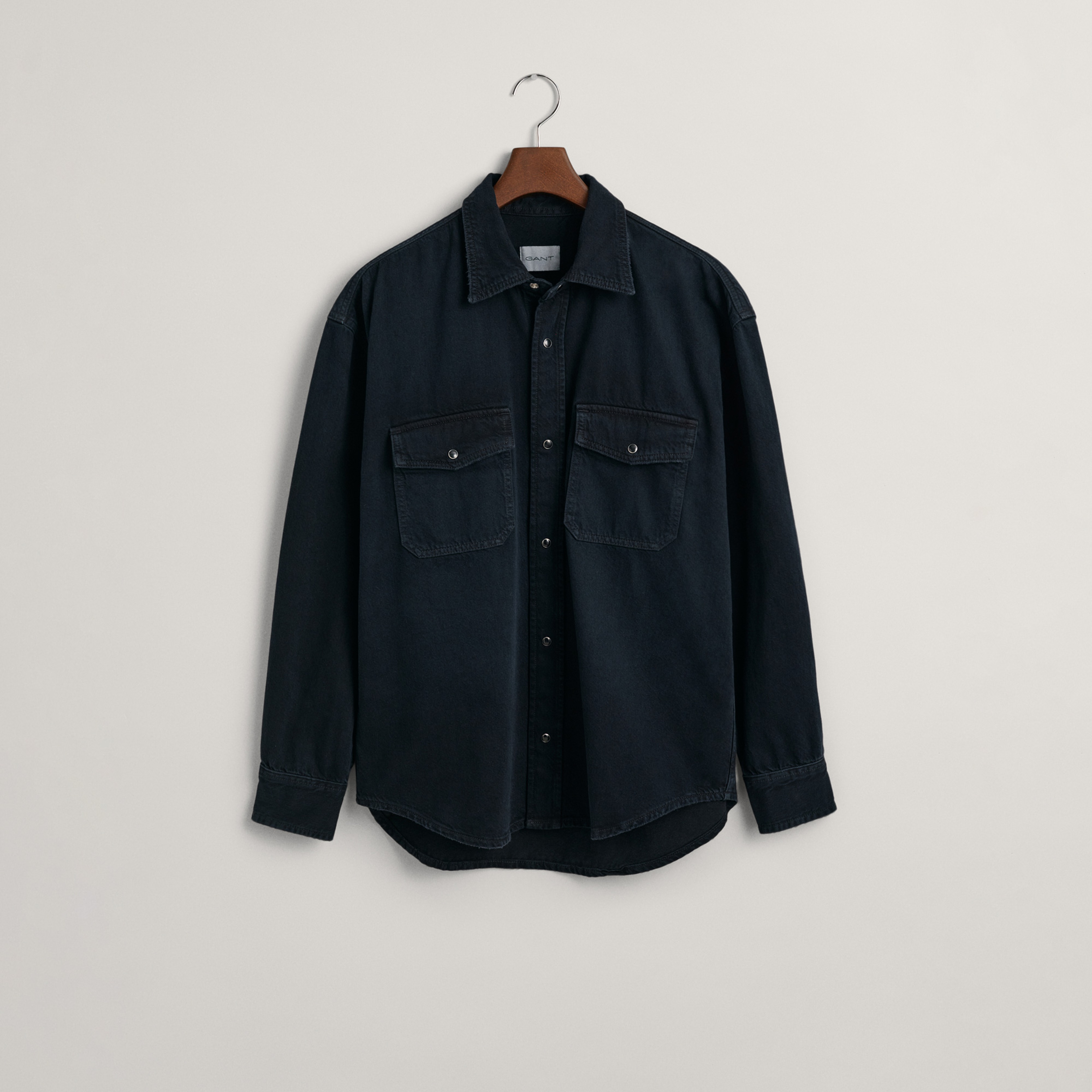 GANT Erkek Lacivert Oversize Fit Klasik Yaka Gömlek