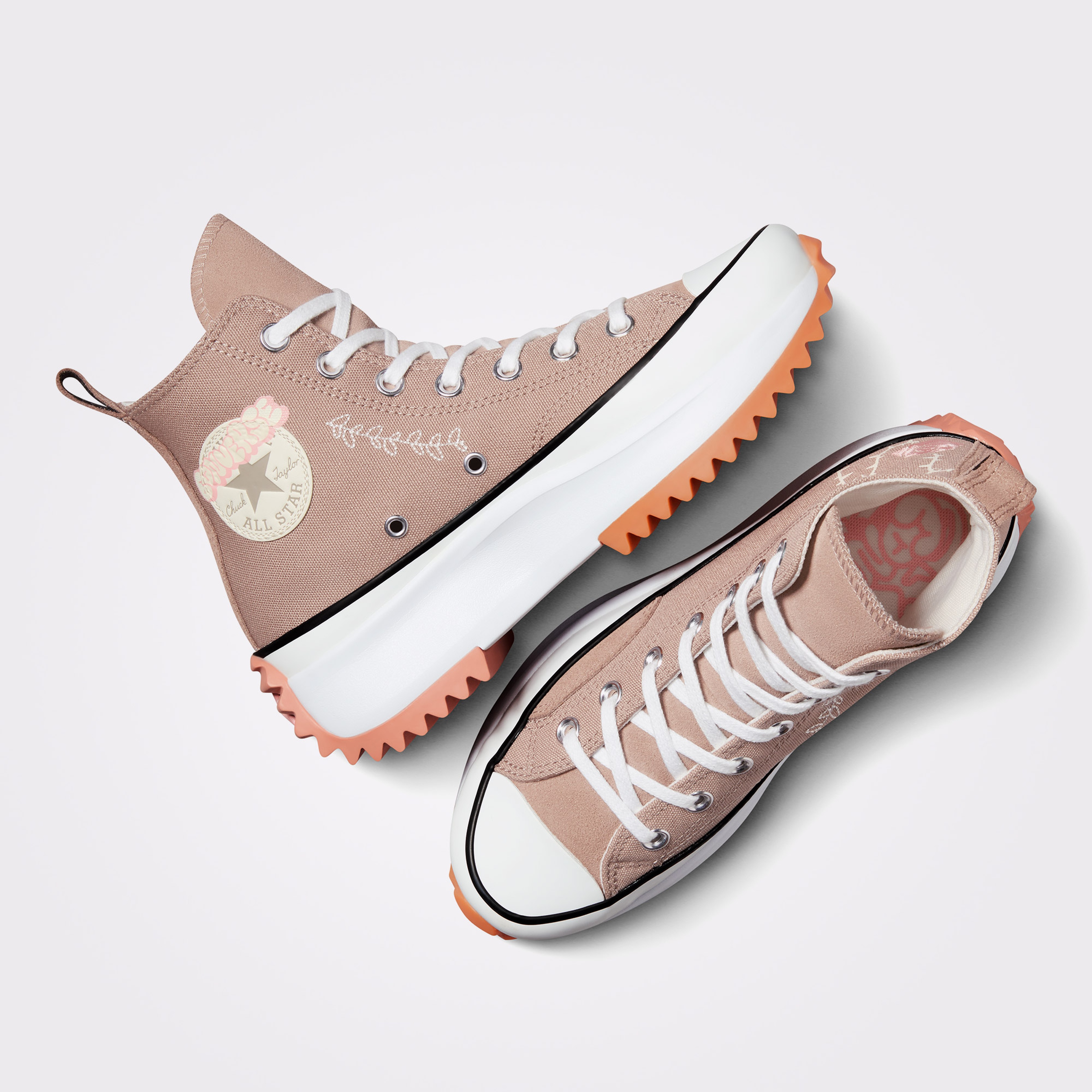 Converse Run Star Hike Platform Scribble Unisex Bej Sneaker